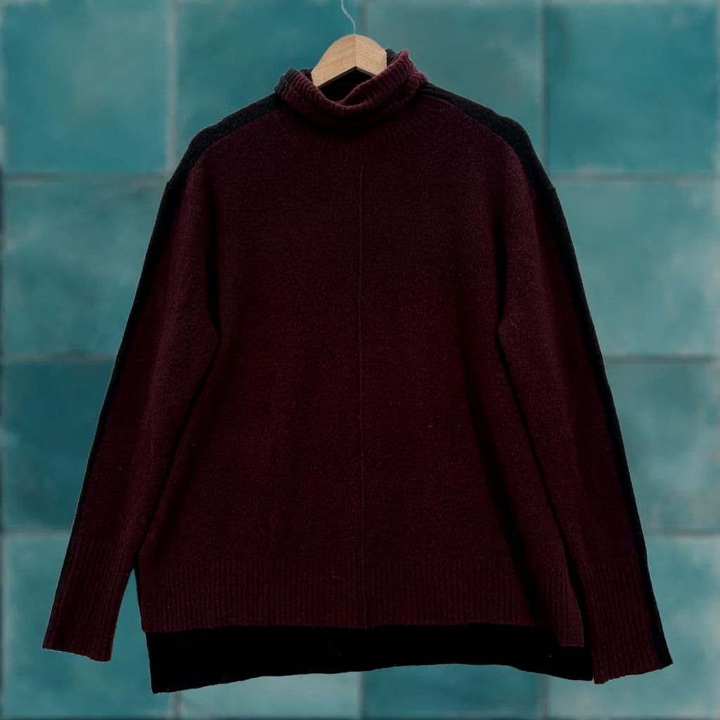 Athleta Athleta Sweater Womens Small Red Multicolor Knit Turtleneck Wool Blend Pullover Casual Winter Relaxed Long Sleeve Tight-Knit Merino Wool Cozy Size S / US 4 / IT 40 - 1 Thumbnail
