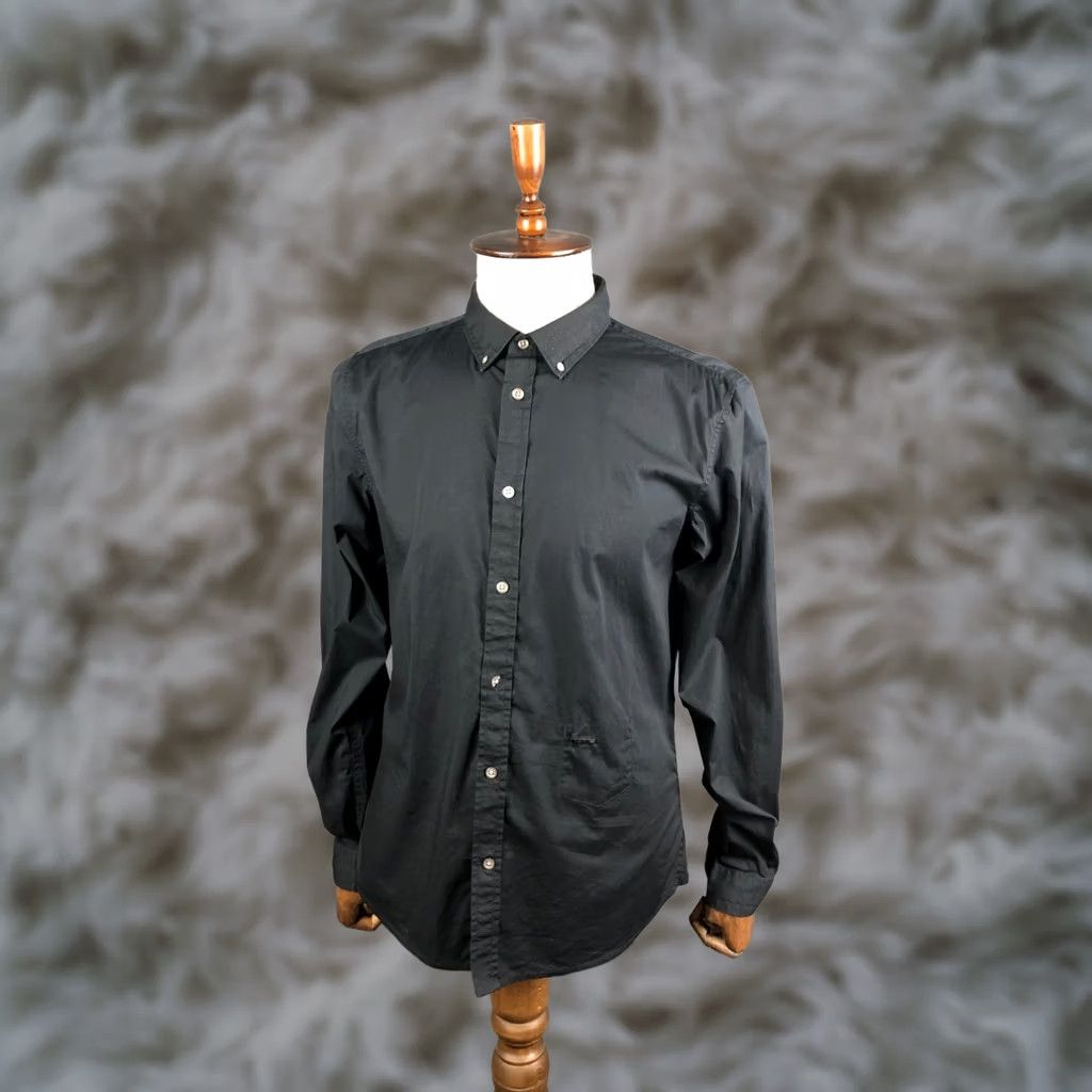 Diesel Diesel Shirt XL Black Cotton Slim Fit Mens Button-Up Collared Long Sleeve Casual Size US XL / EU 56 / 4 - 1 Thumbnail
