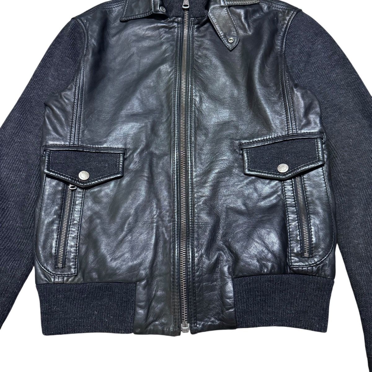 Dolce & Gabbana Dolce & Gabbana Leather Jacket Hybrid Patina Size US M / EU 48-50 / 2 - 4 Thumbnail