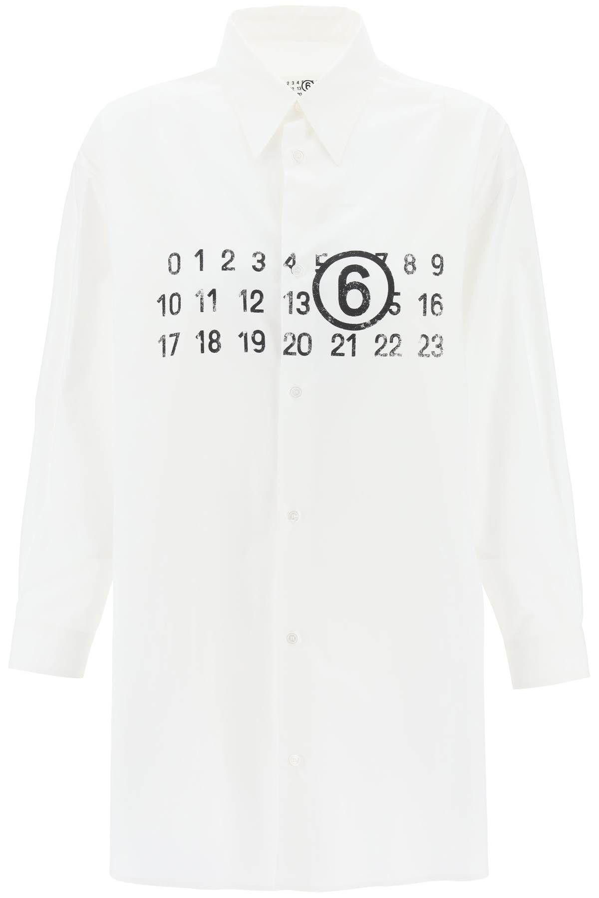 image of Mm6 Maison Margiela Shirt Dress With Numeric Logo Size M For Women in White
