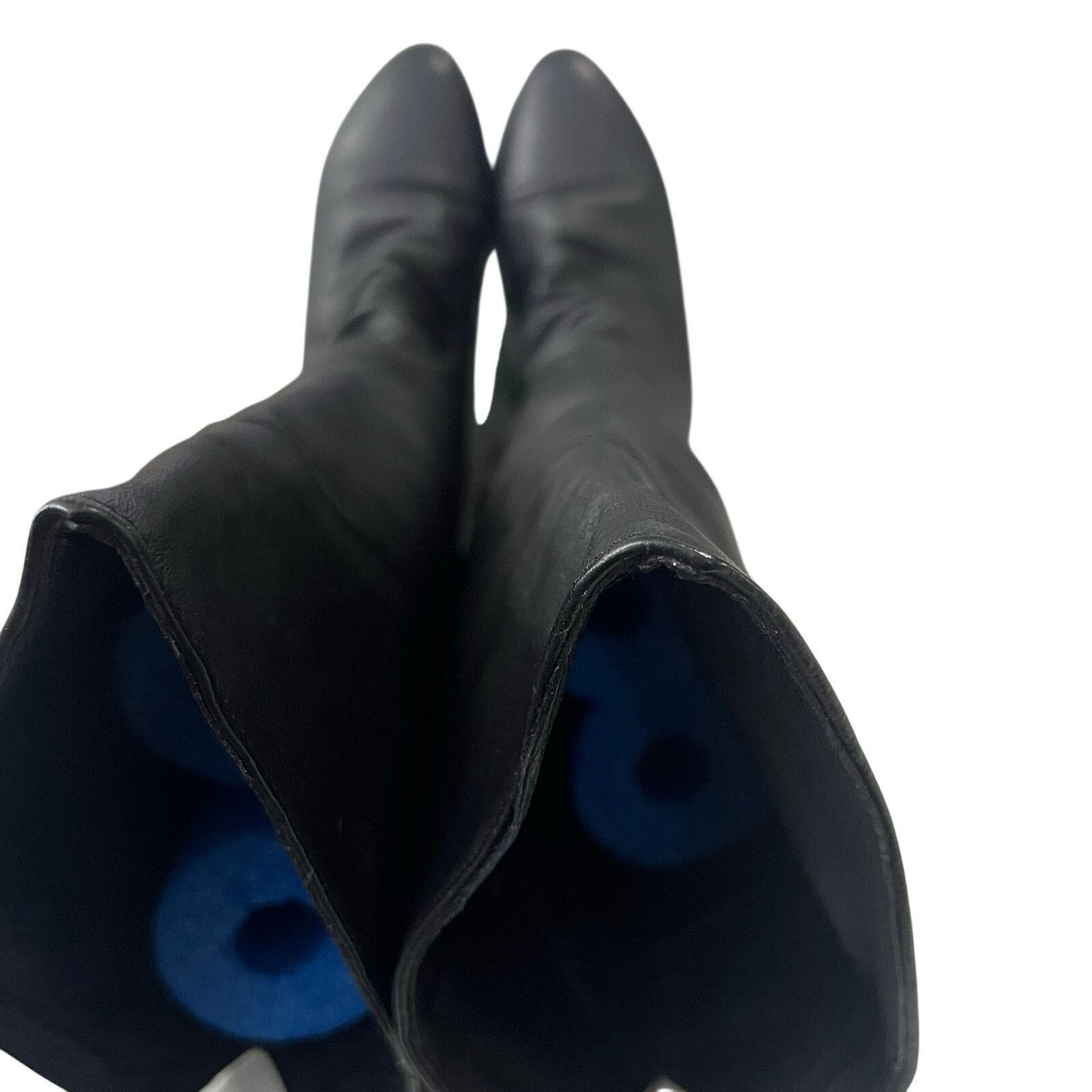 Other Vintage Sandra Miller 7.5 Black Leather Tall Riding Boots Size US 7.5 / IT 37.5 - 7 Thumbnail