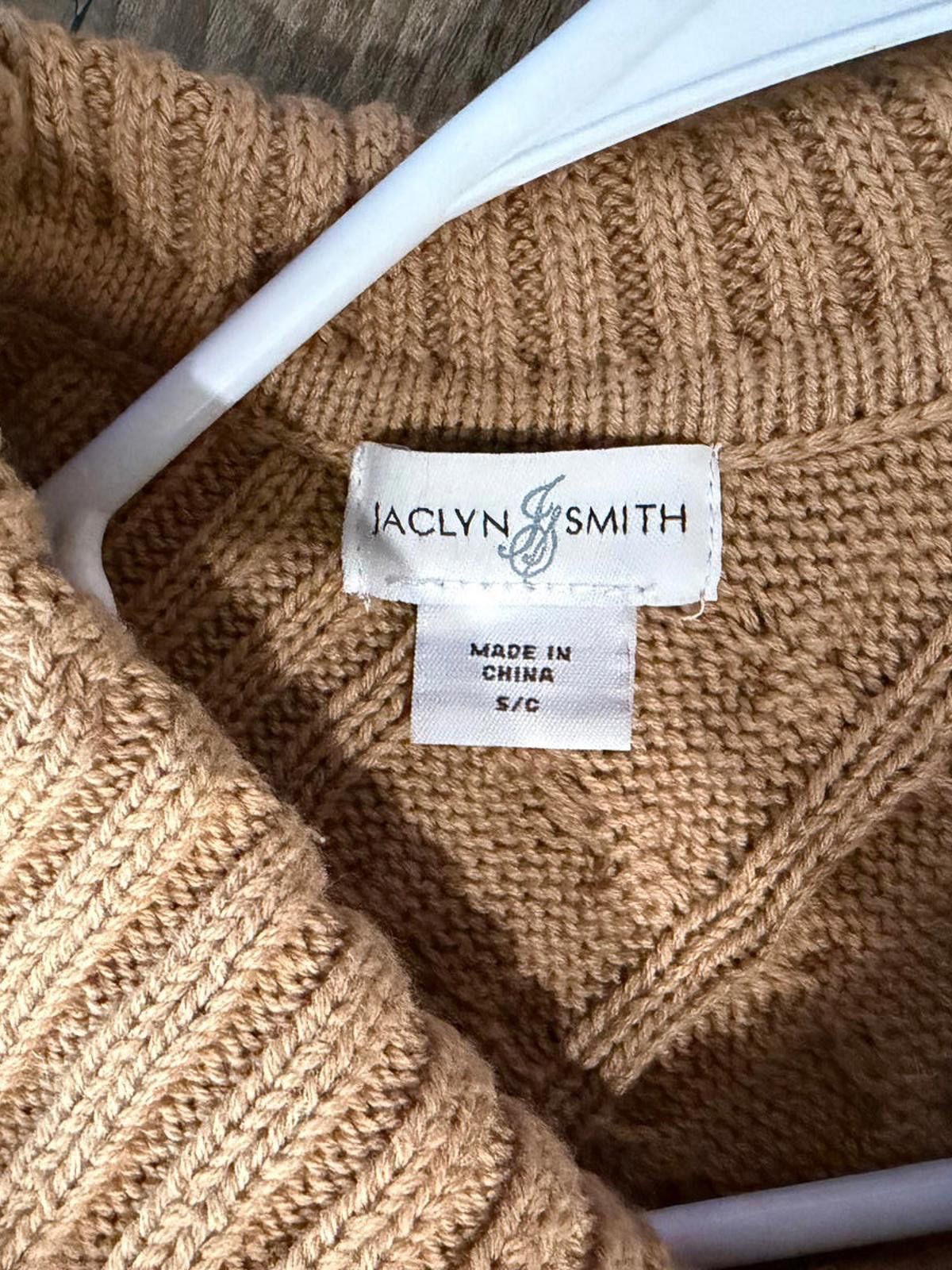Unknown London Jaclyn Smith Beige Cable Knit Poncho w/ Fringe Detail Small Size ONE SIZE - 4 Thumbnail