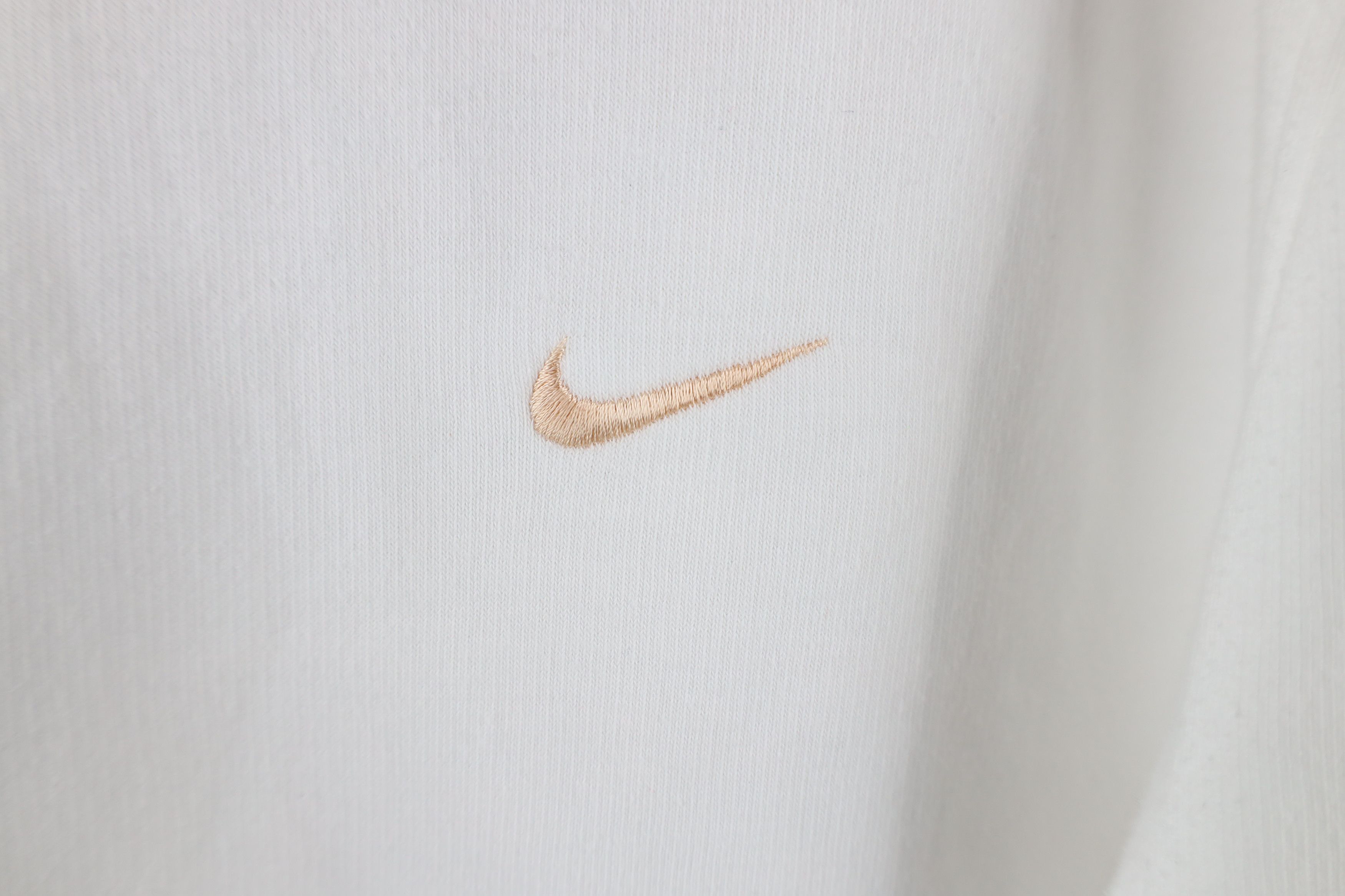 Nike × Vintage Vintage 90s Y2K Nike Mini Swoosh Hoodie Sweatshirt White Size US M / EU 48-50 / 2 - 5 Thumbnail