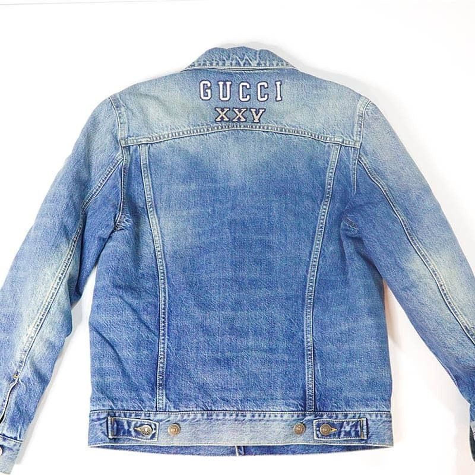 Gucci Gucci XXV NY Yankees Embroidered Insulated Denim Jacket sz38