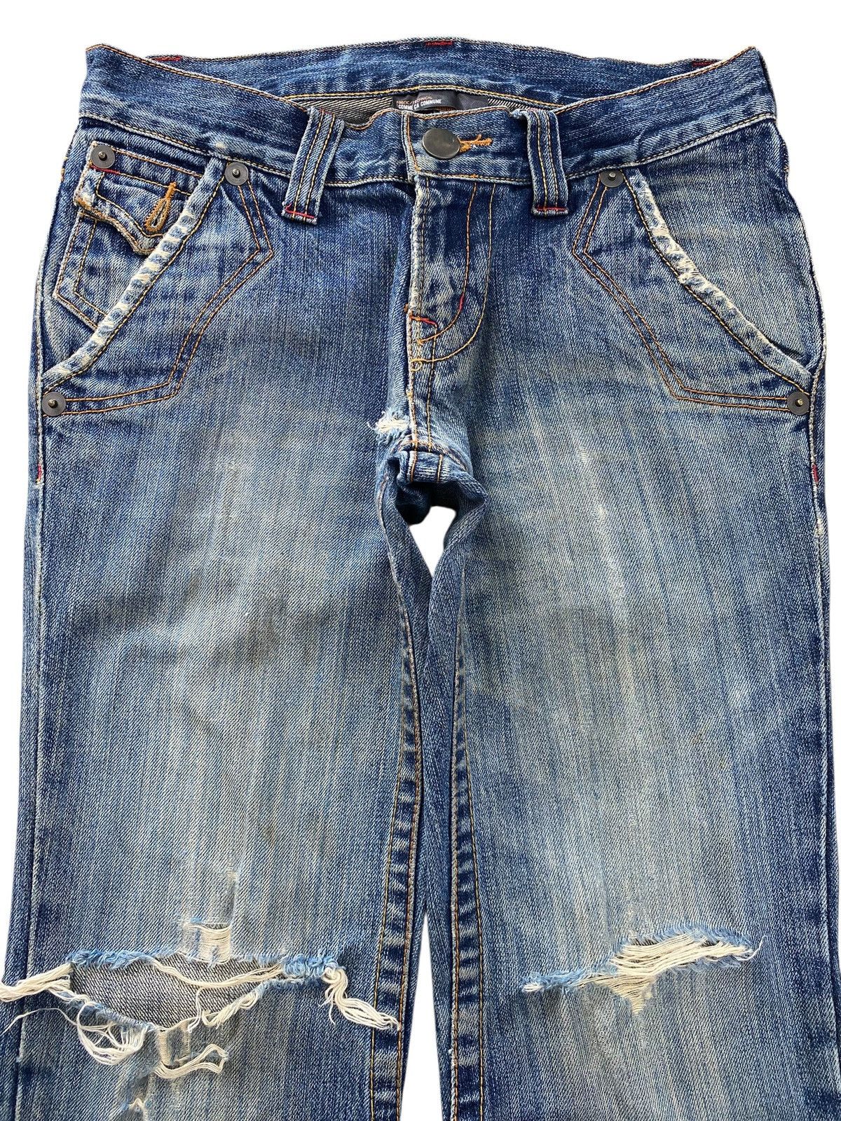 Japanese Brand Japanese Brand Faded Wash Ripped Style Twisted Leg Jeans Size US 31 - 2 Thumbnail