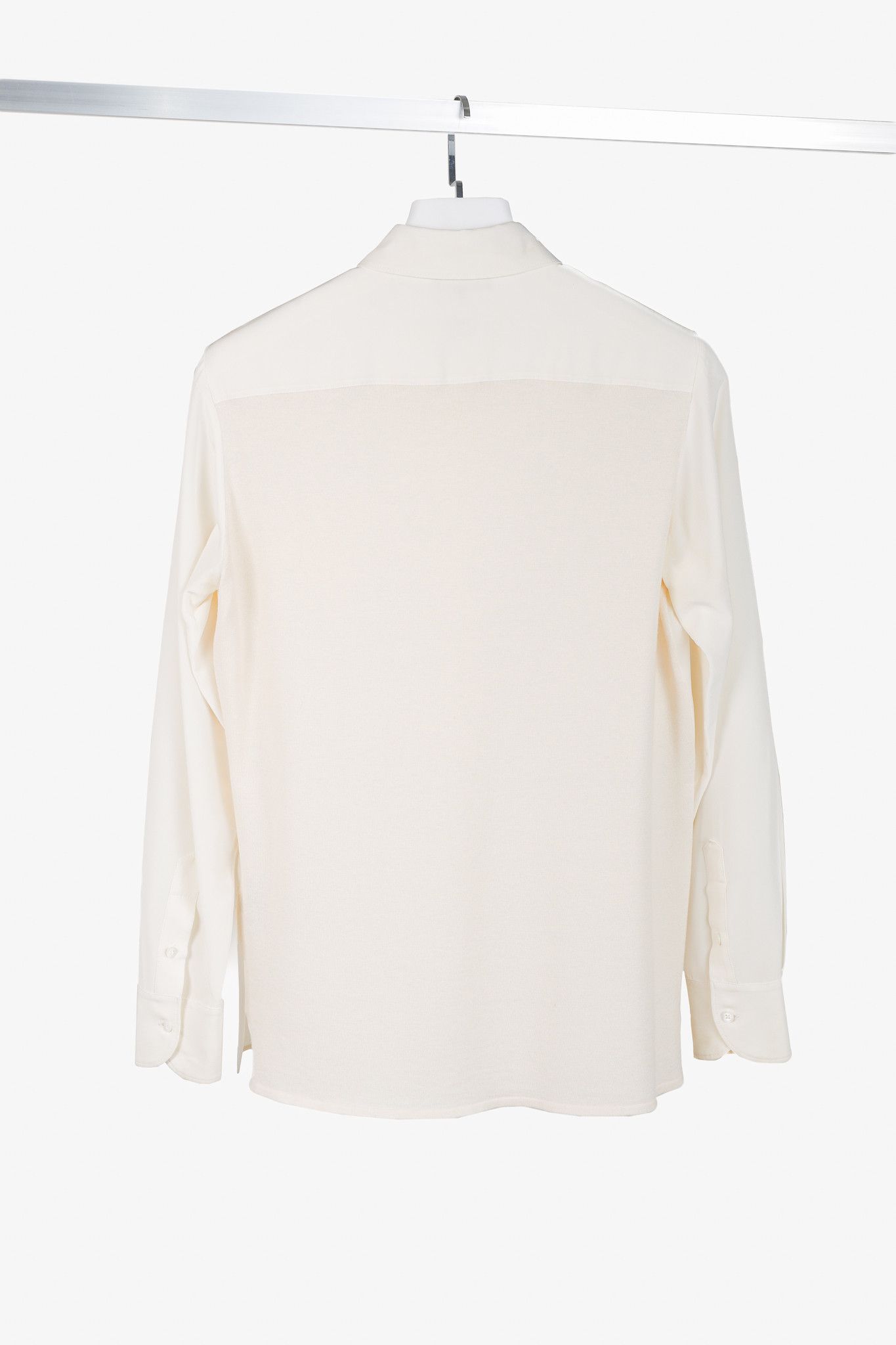 Loro Piana Loro Piana Cream Silk Knit-Insert Buttoned Shirt Size M / US 6-8 / IT 42-44 - 2 Thumbnail