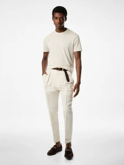 Tom Ford o1s22i1n0125 Cotton Lyocell T-Shirt in White Size US M / EU 48-50 / 2 - 2 Thumbnail