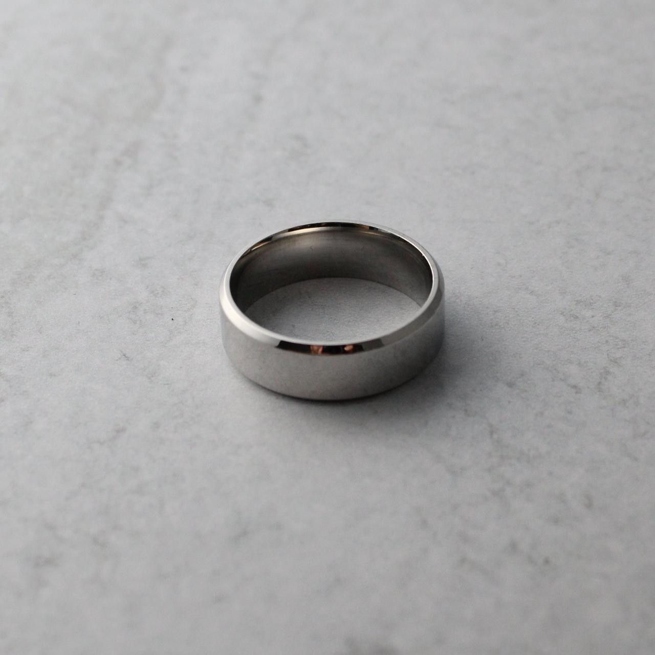 Jewelry Silver 8mm Band Ring size 12 Stainless Steel Size ONE SIZE - 3 Thumbnail