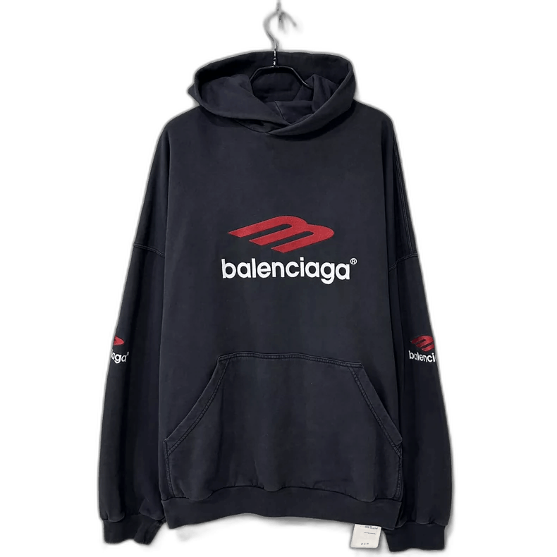 Balenciaga Political Logo Hooded Sweatshirt Hoodie