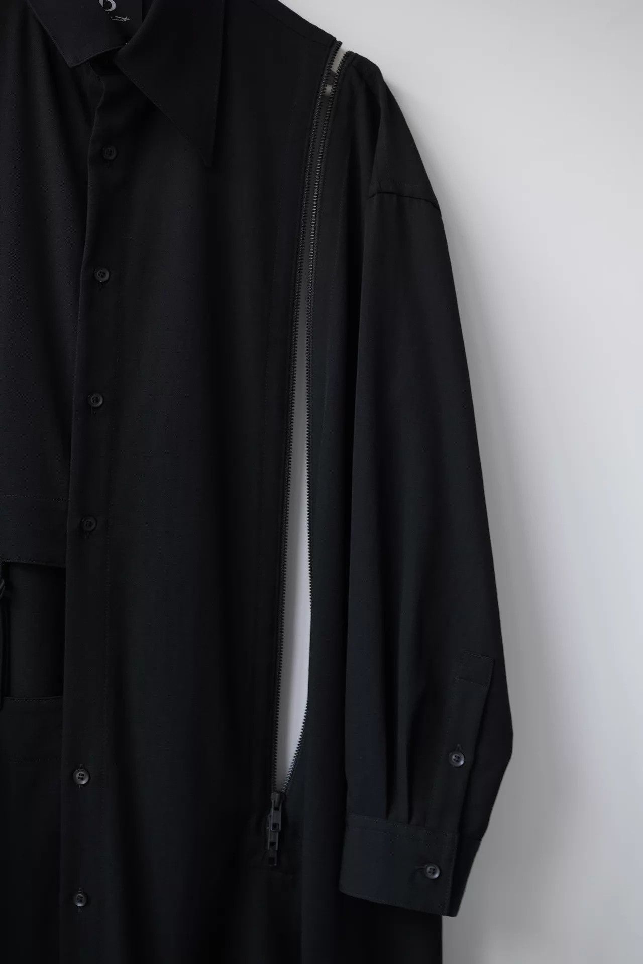 Yohji Yamamoto Yohji Yamamoto 19AW Decon Zip Shirt Coat Gaba Wool S2 Size US M / EU 48-50 / 2 - 8 Thumbnail