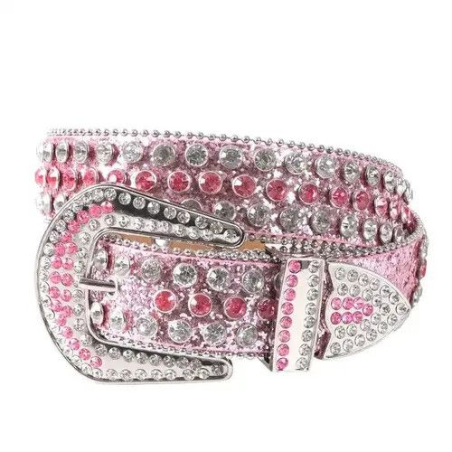 VIBE PU Leather Strap with diamond Belts Size ONE SIZE - 7 Thumbnail
