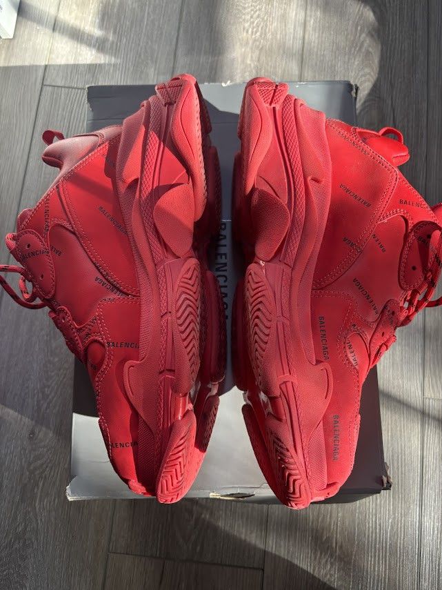 Balenciaga Triple S Sneaker 'Allover Logo - Red' Size US 12 / EU 45 - 6 Thumbnail