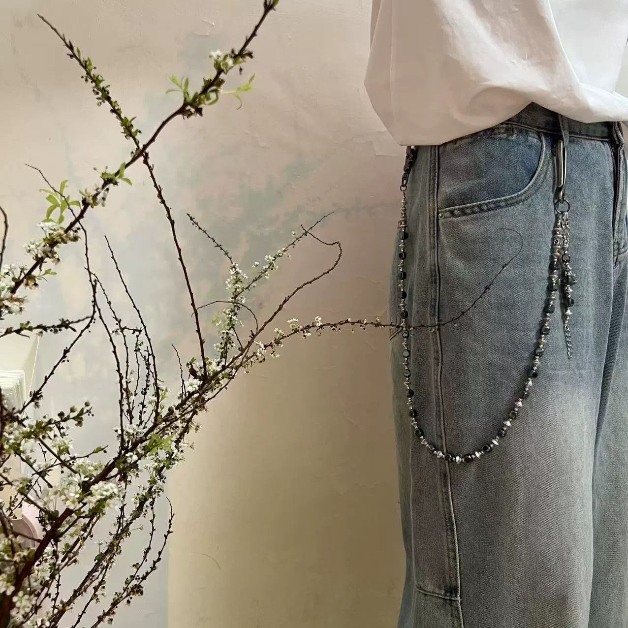 Vintage Retro hip-hop punk style jeans waist chain Size ONE SIZE - 2 Thumbnail
