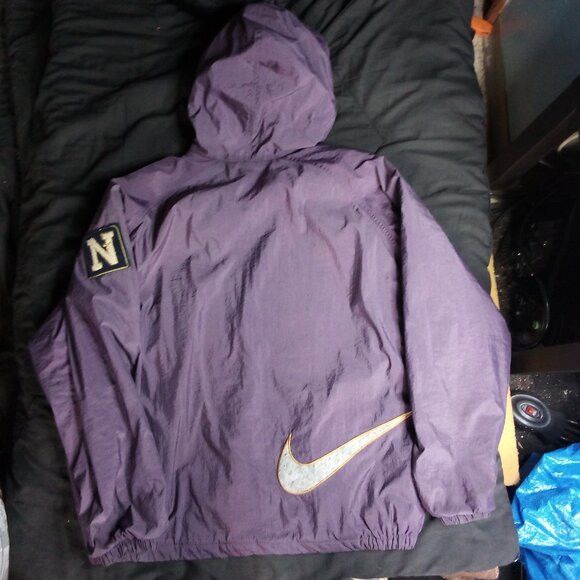 Nike Vintage 90s Nike Big Swoosh Hooded Jacket Coat Size US XL / EU 56 / 4 - 7 Thumbnail