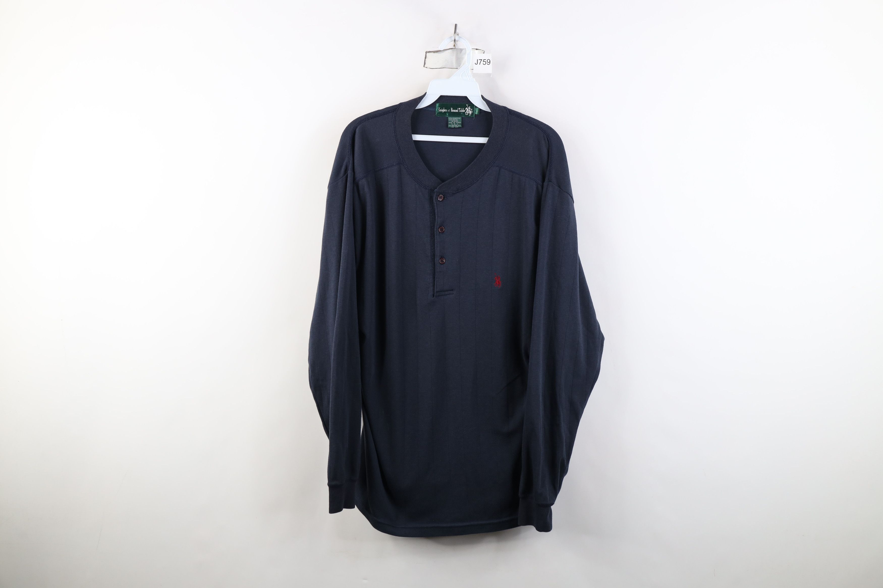 Vintage Vintage 90s Streetwear Knit Long Sleeve Henley T-Shirt Size US L / EU 52-54 / 3 - 1 Thumbnail