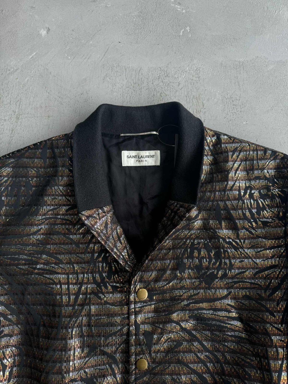 Saint Laurent Paris SLP - Multicolor Metallic Bomber Jacket Size US L / EU 52-54 / 3 - 3 Thumbnail