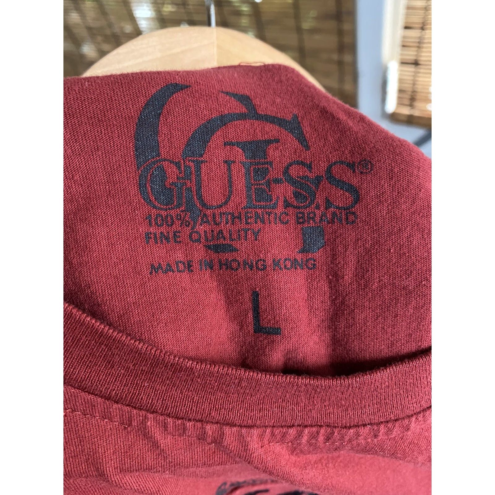 Guess GUESS Mens Long Sleeve Red Shirt L Crew Neck Live Like Kings Road Lords Patch Size US L / EU 52-54 / 3 - 6 Thumbnail