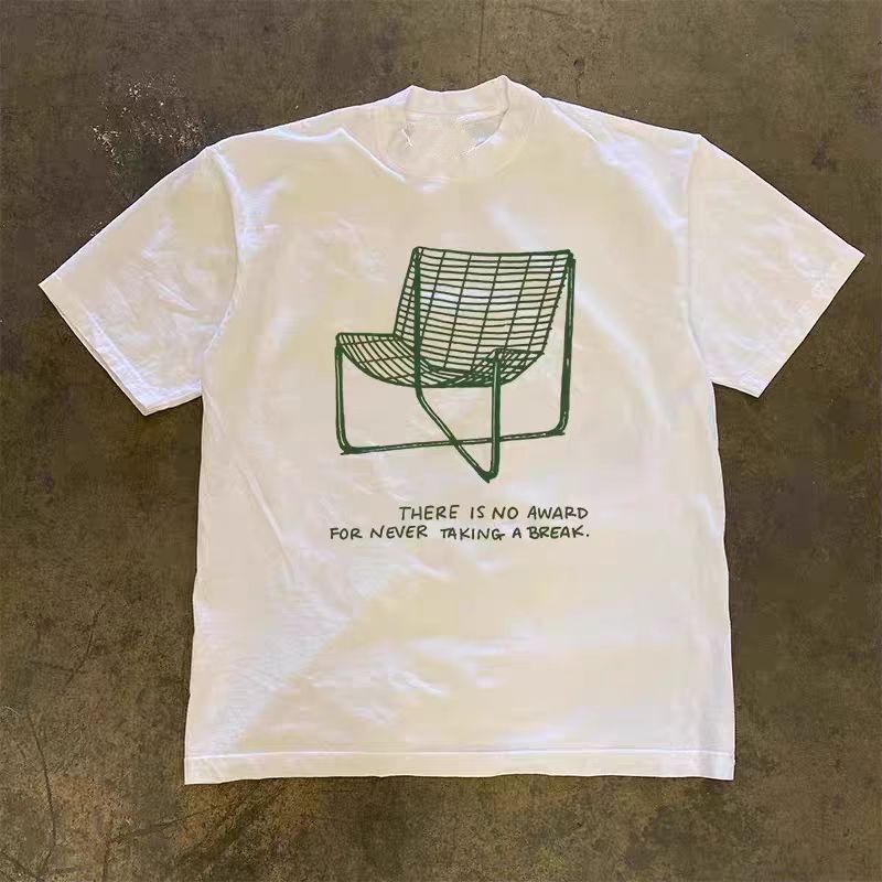 Japanese Brand Casual Retro Chair Printed Cotton T-shirt Size US M / EU 48-50 / 2 - 1 Thumbnail