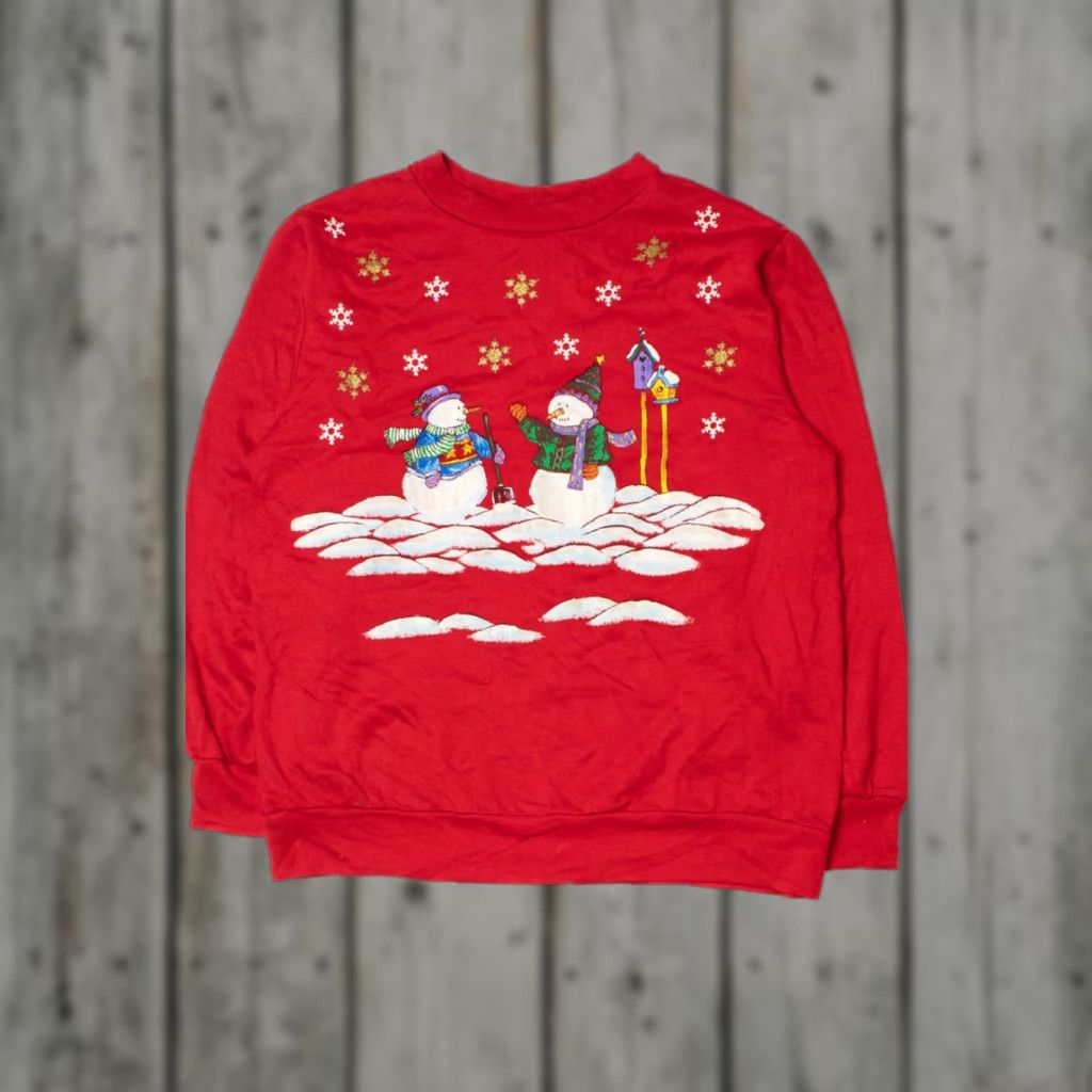 Blair VINTAGE Snowman Friends Ugly Christmas Sweatshirt Blair Medium Adults 61657 Size M / US 6-8 / IT 42-44 - 1 Thumbnail