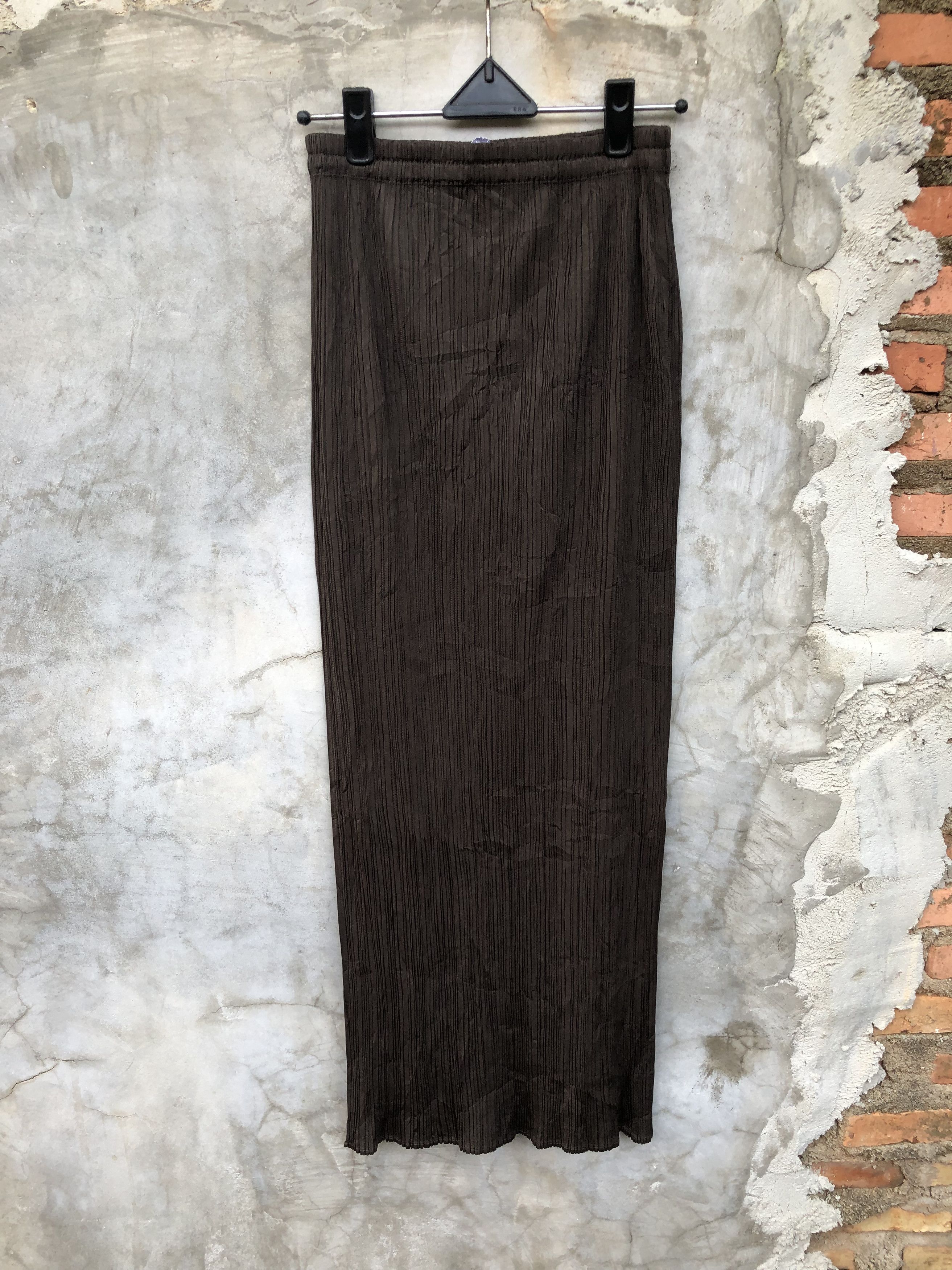 image of Archival Clothing x Issey Miyake Pleats Please Issey Miyake Dark Brown Skirt, Women's (Size 30)