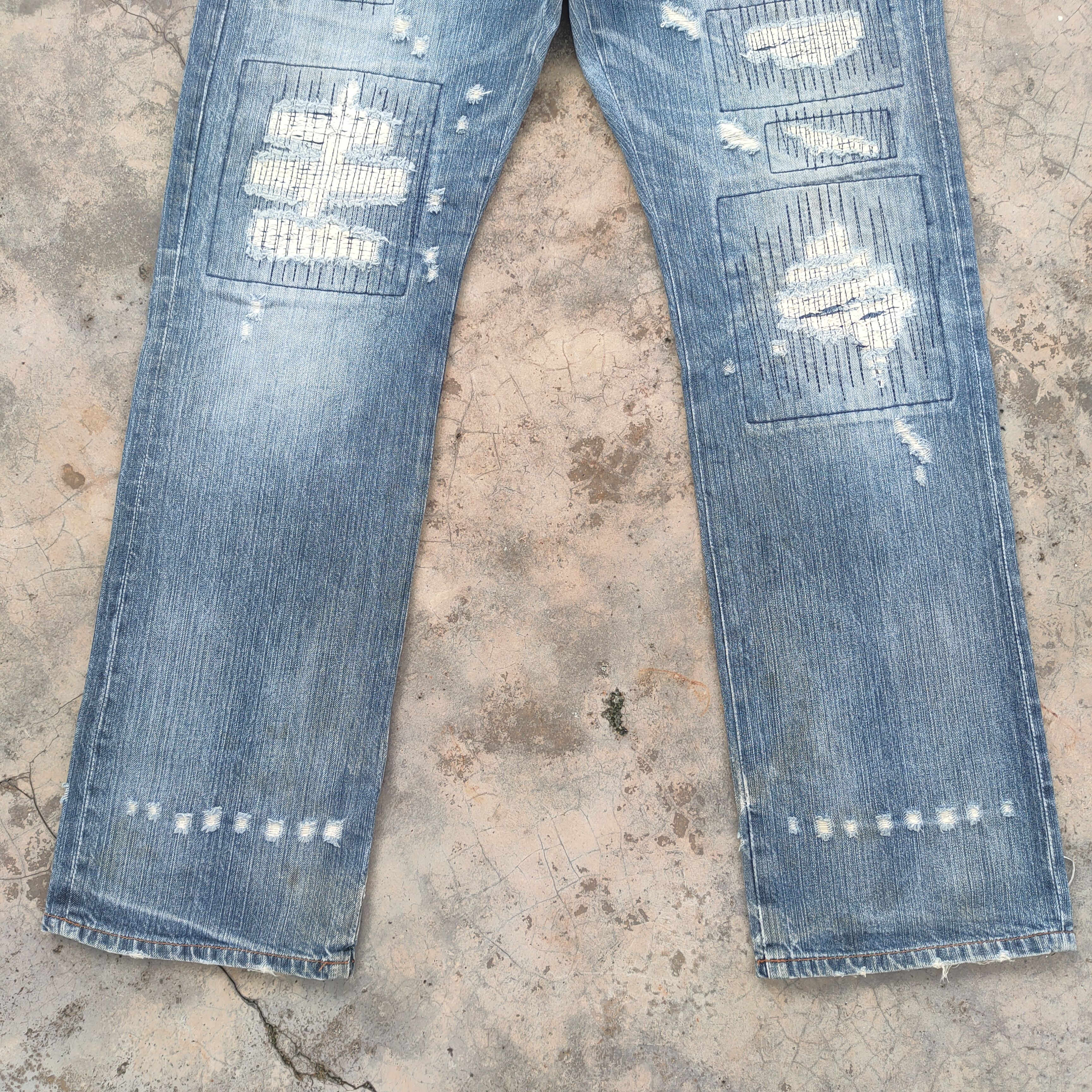 Black Label RARE! VINTAGE JAPANESE PATCHWORK JEANS DENIM PANTS Size US 36 / EU 52 - 5 Thumbnail