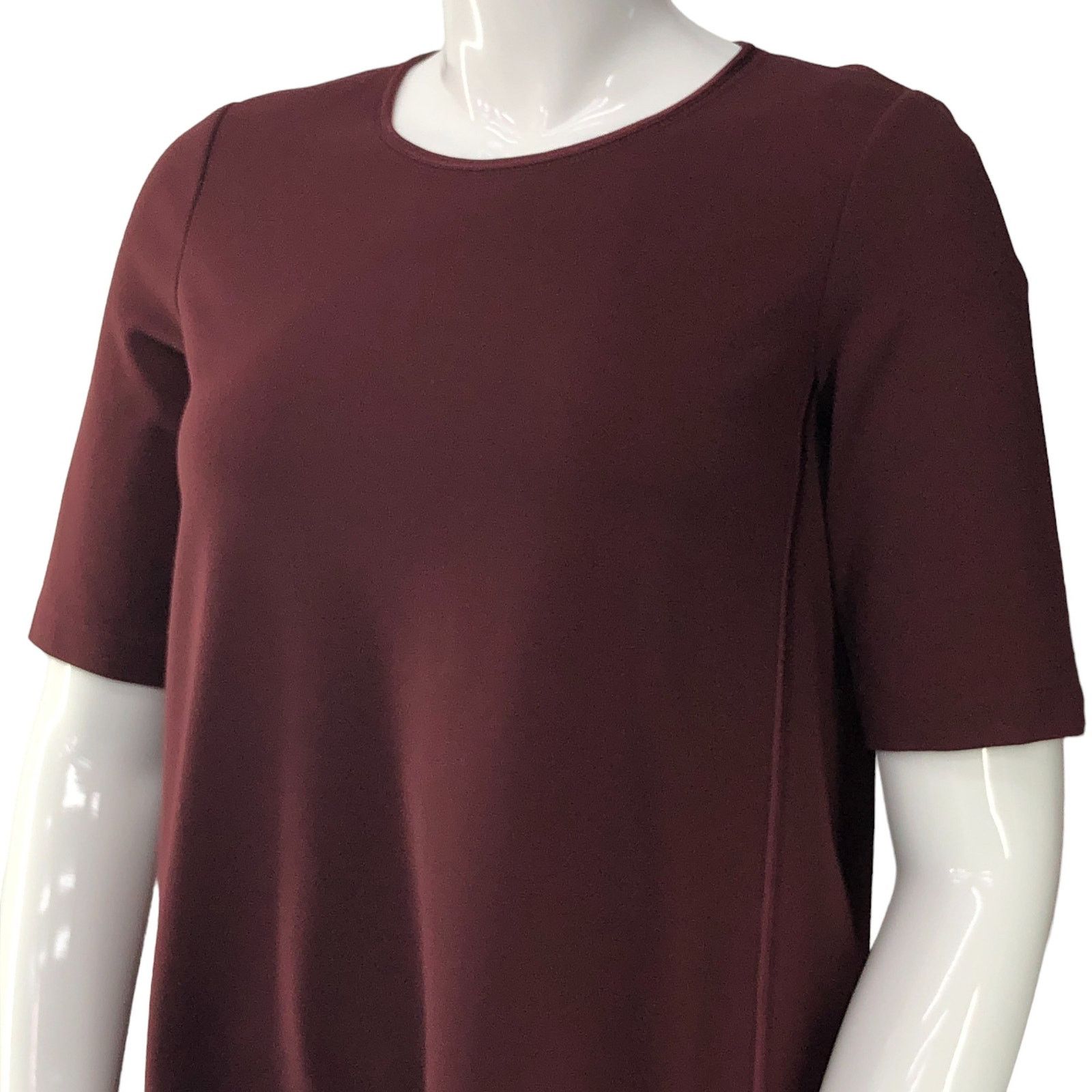Lafayette 148 Lafayette 148 Size M Dress Shift Burgundy Back Zip Ponte Size M / US 6-8 / IT 42-44 - 3 Thumbnail