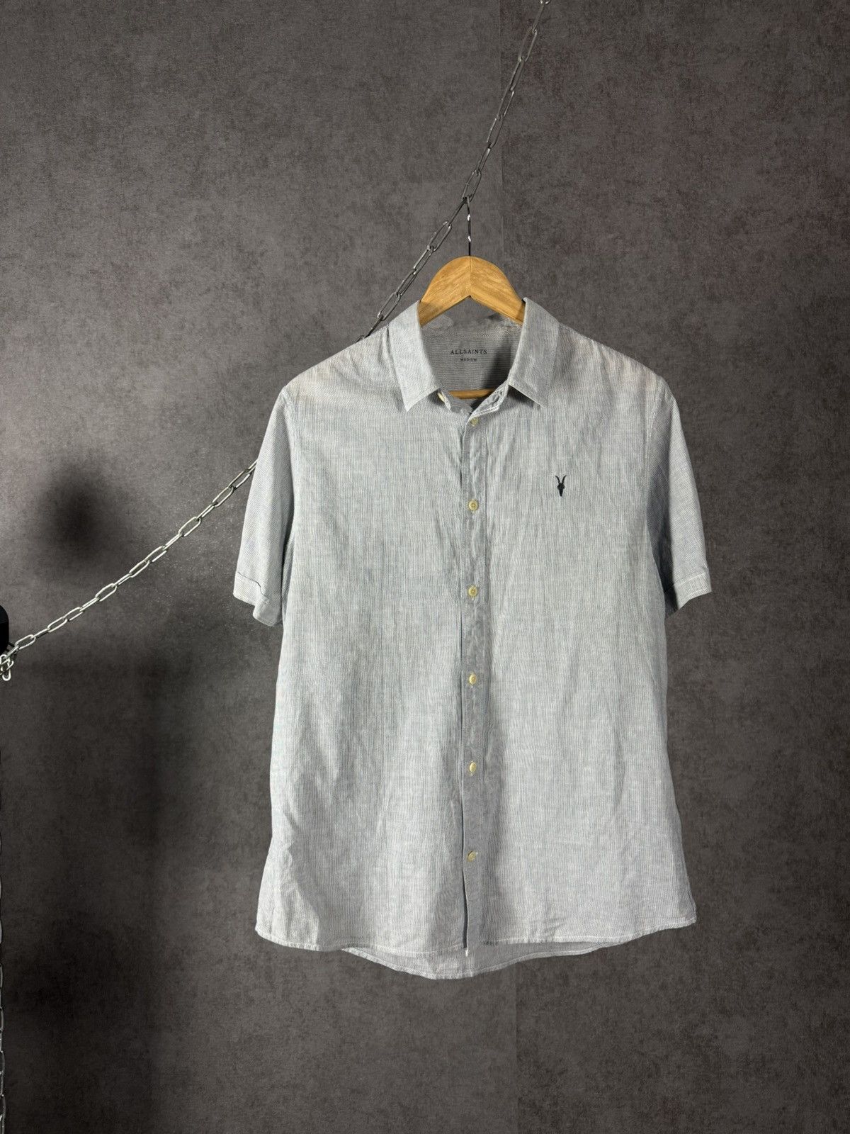 Allsaints Allsaints designer logo striped shirt Size US M / EU 48-50 / 2 - 1 Thumbnail
