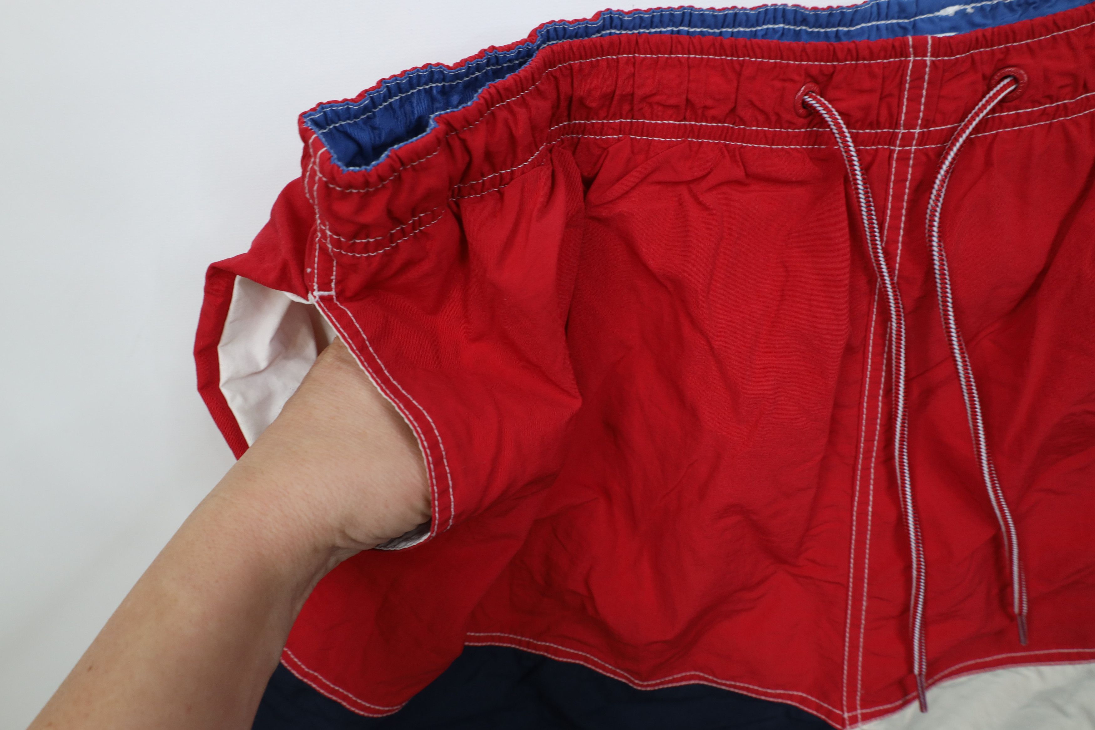 Nautica Vintage 90s Nautica Block Lined Sailing Shorts Swim Trunks Size US 36 / EU 52 - 7 Thumbnail