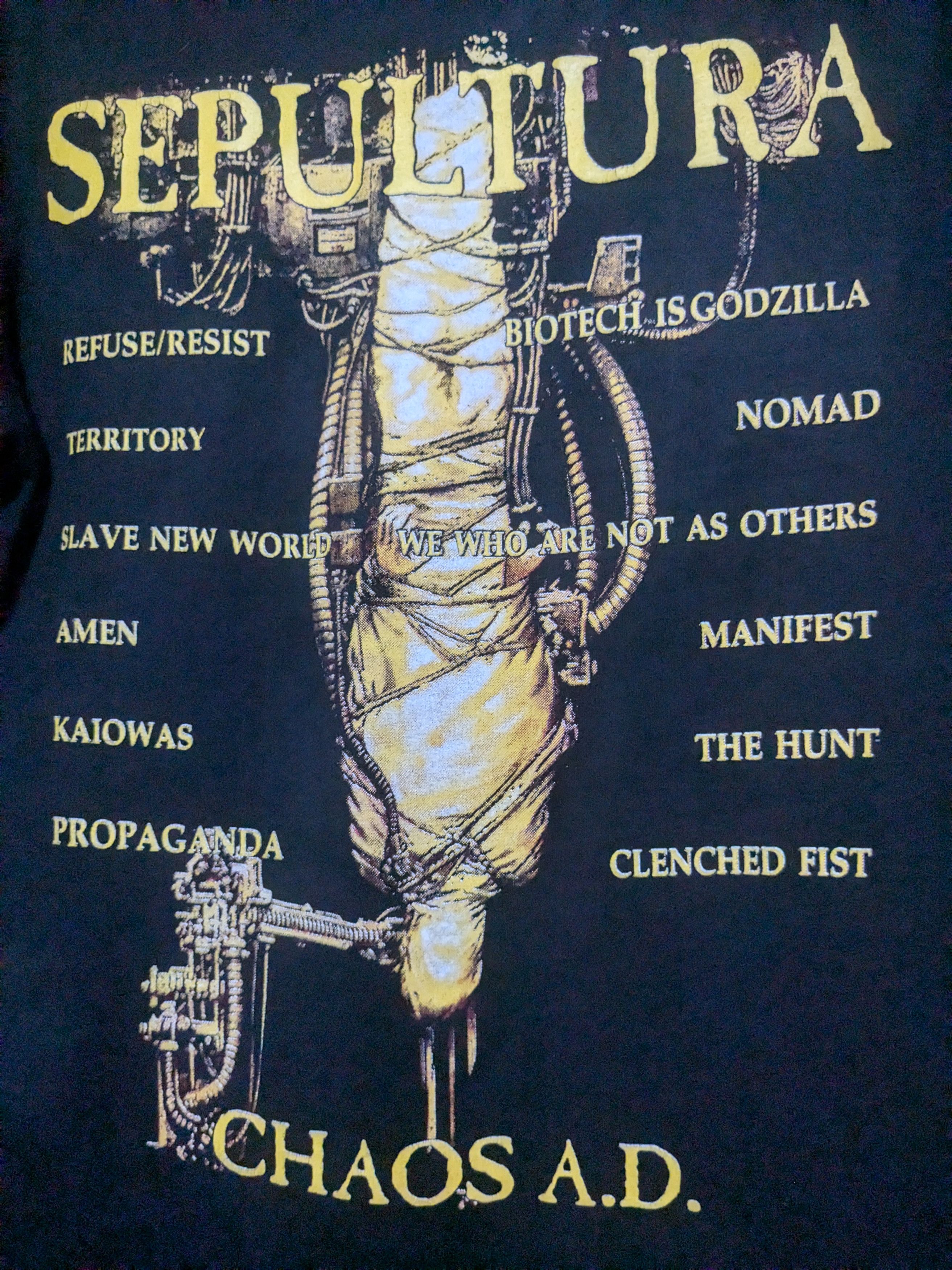 Other sepultura chaos ad tshirt medium with backhit Size US M / EU 48-50 / 2 - 7 Thumbnail