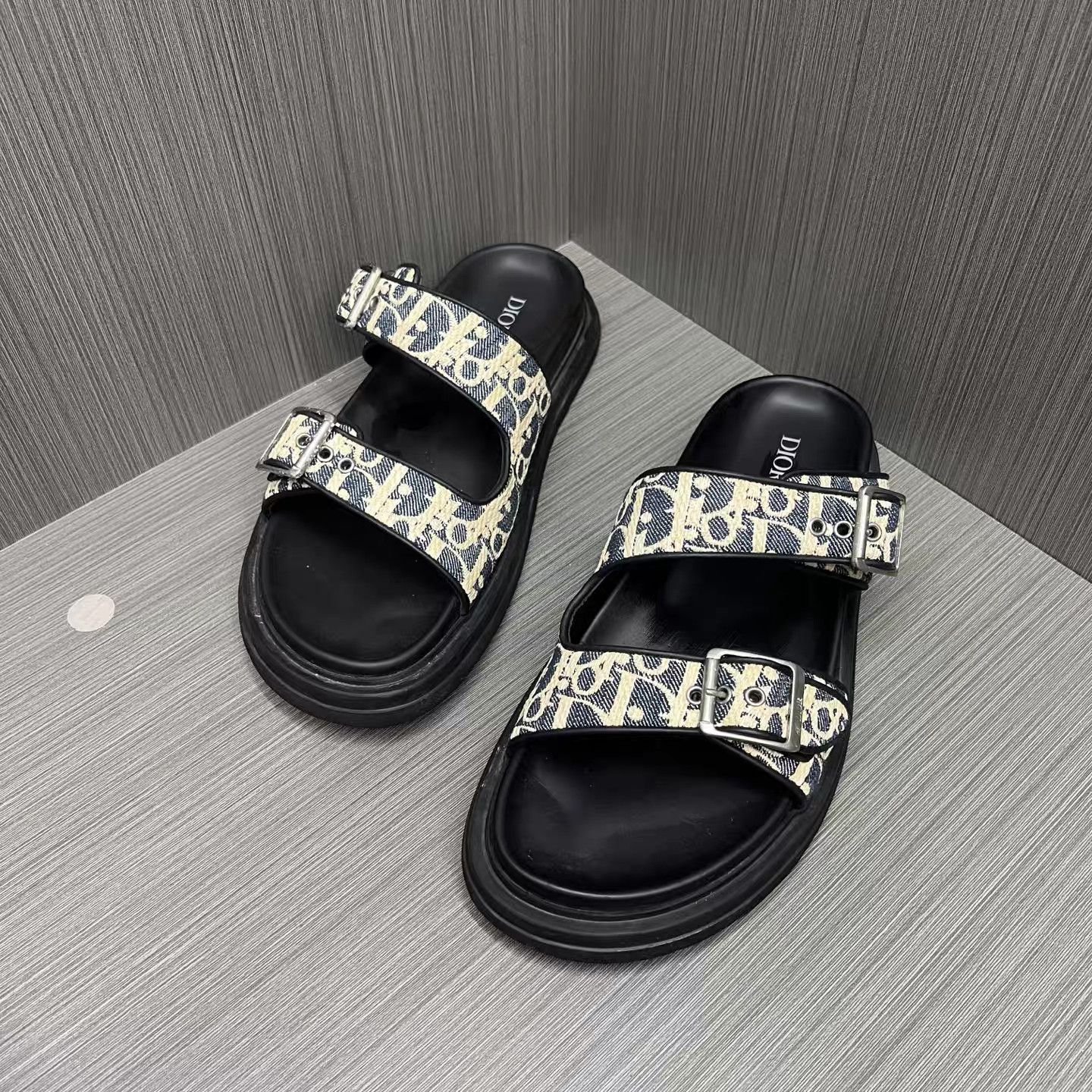 Dior Dior Aqua All-Over Print Slide Sandals K15 Size US 10 / EU 43 - 1 Thumbnail