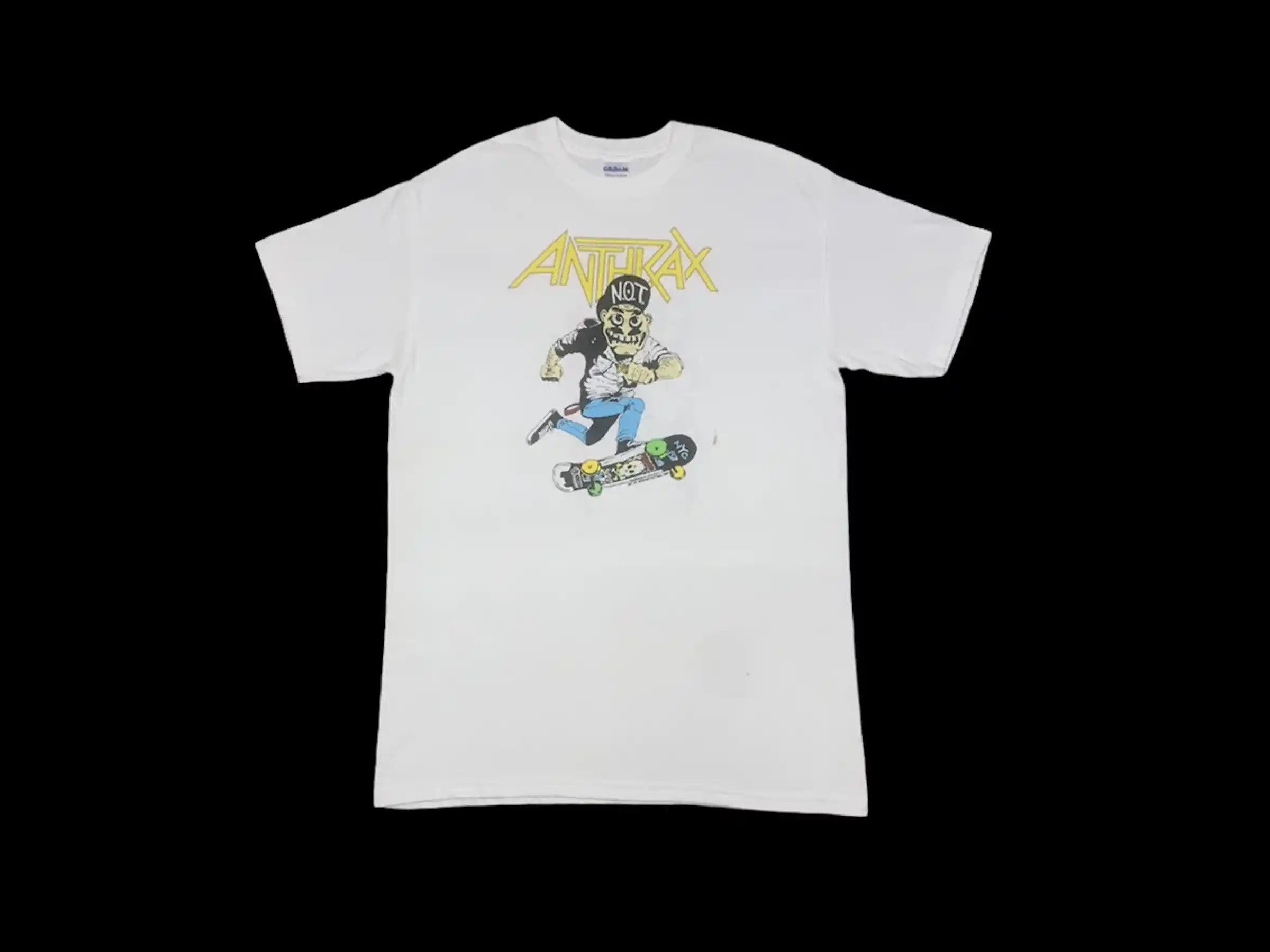 image of Band Tees x Rock Band Vintage Anthrax Mosh It Up Reprint 1987 Rock Band Tshirt in White (Size Mediu