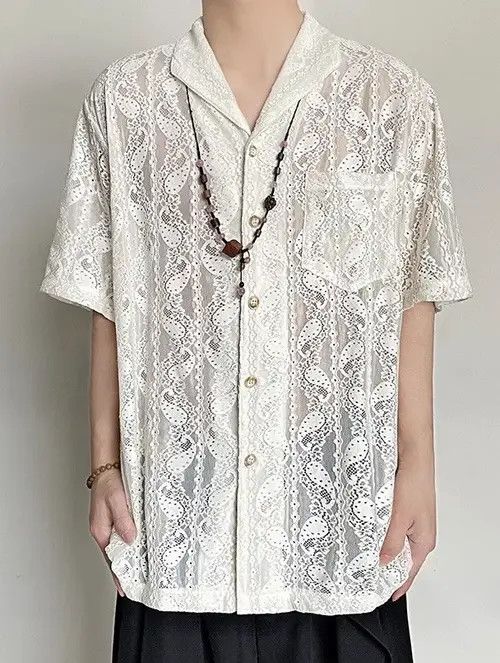 Japanese Brand Kurusu x Kida Retro design paisley lace cuban collar shirt Size US M / EU 48-50 / 2 - 8 Thumbnail
