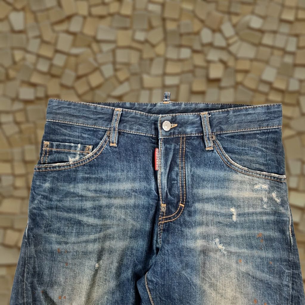Dsquared2 Dsquared2 Jeans Blue 44 Kenny Twist Distressed Denim 5-Pocket Button Fly Jeans Mens Size US 44 / EU 60 - 1 Thumbnail