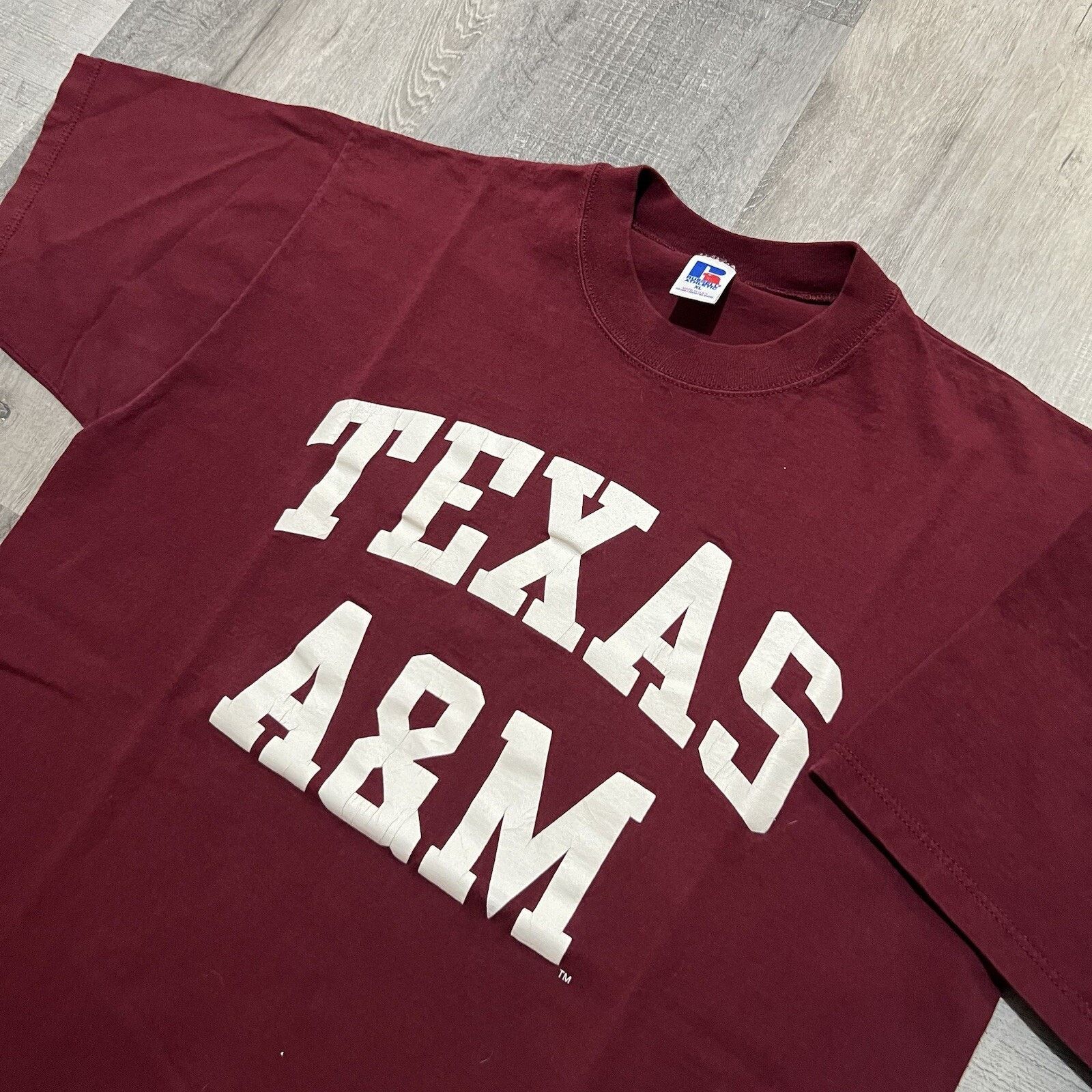 Russell Athletic VTG Texas A&M Aggies T Shirt 90s Big Graphic Red College Tee Size US XL / EU 56 / 4 - 3 Thumbnail