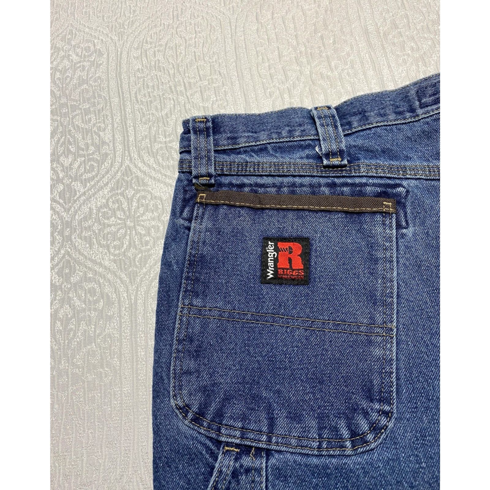 Wrangler Wrangler RIGGS Workwear Jeans Mens 40x30 Blue Denim Carpenter Hammer Loop Pockets Zip Size US 40 / EU 56 - 6 Thumbnail