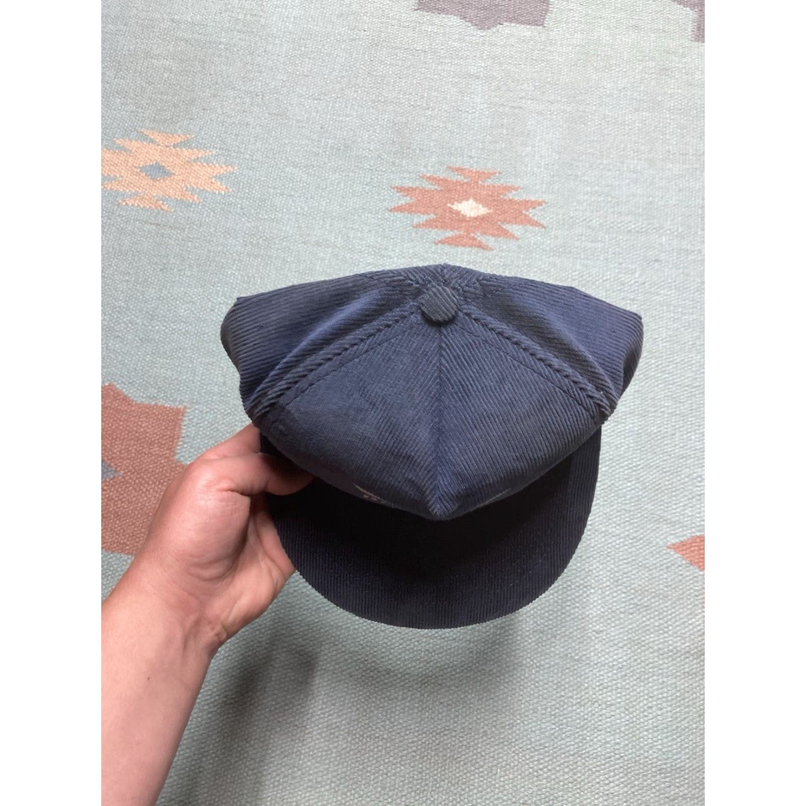 Vintage VINTAGE SnapBack Hat Corduroy Cap Beuschel Sales Sparta Michigan Made in USA Adjustable Blue USA Mens Snapback Size ONE SIZE - 3 Thumbnail
