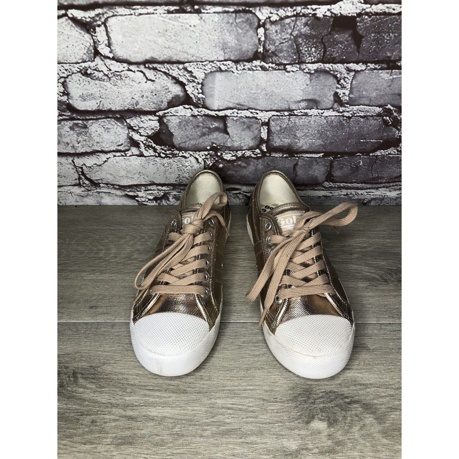 Gola Gola Coaster CLA029 Metallic Rose Gold Textile Casual Lace S Size US 6 / IT 36 - 21 Thumbnail