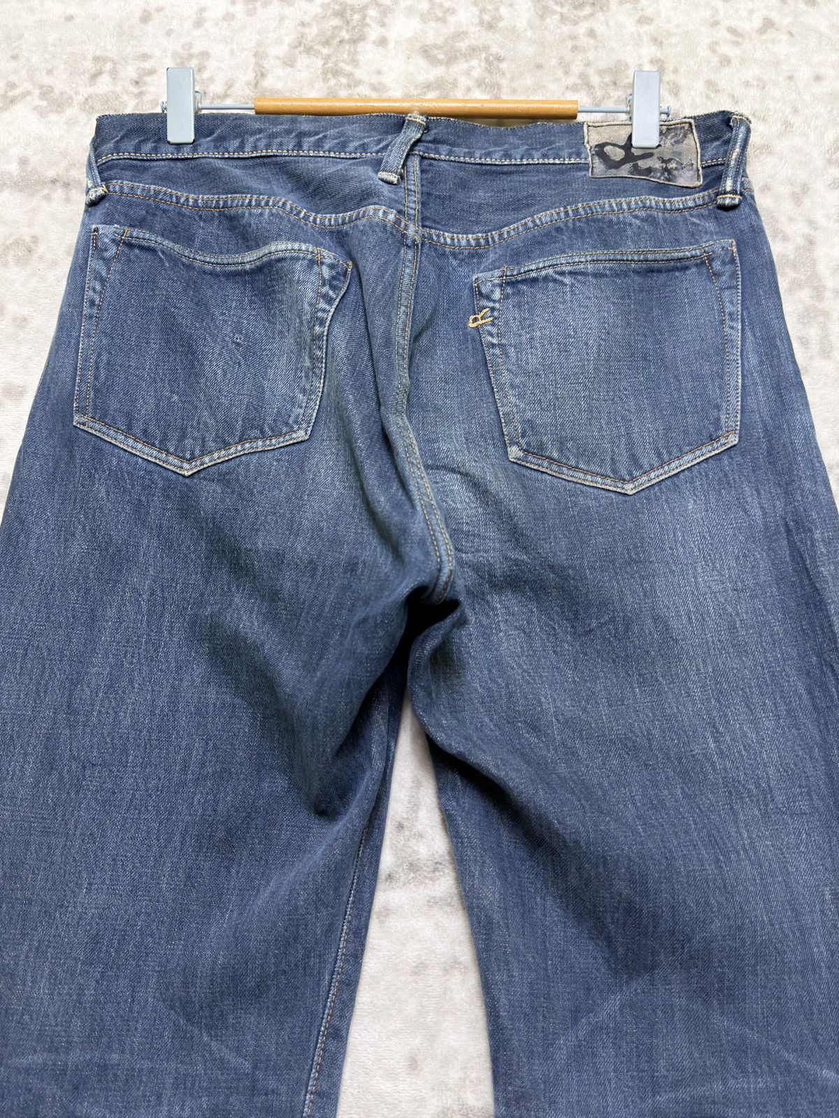 45rpm Vintage 45RPM Selvedge Indigo Button Fly Fade Denim Jeans Size US 32 / EU 48 - 10 Thumbnail