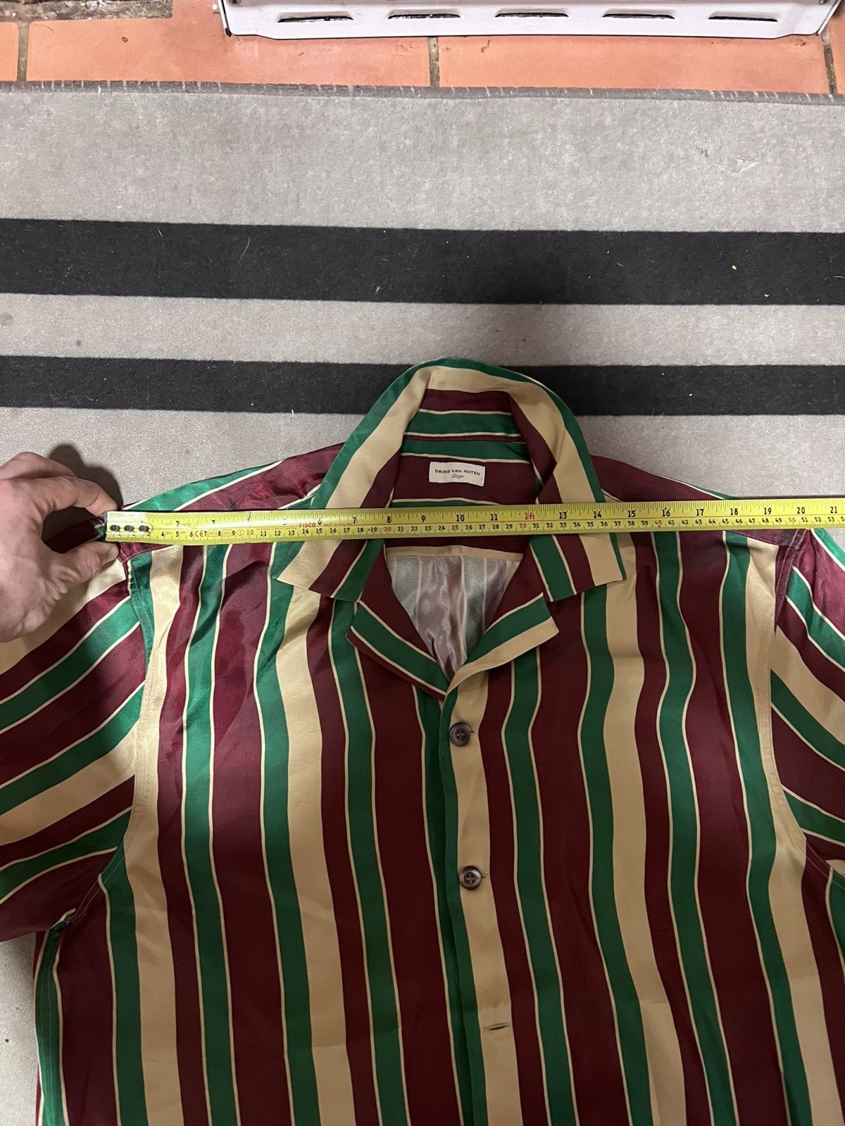 Dries Van Noten DRIES VAN NOTEN Mens Bordeaux Cassi Stripe-patterned Satin Size US L / EU 52-54 / 3 - 8 Thumbnail