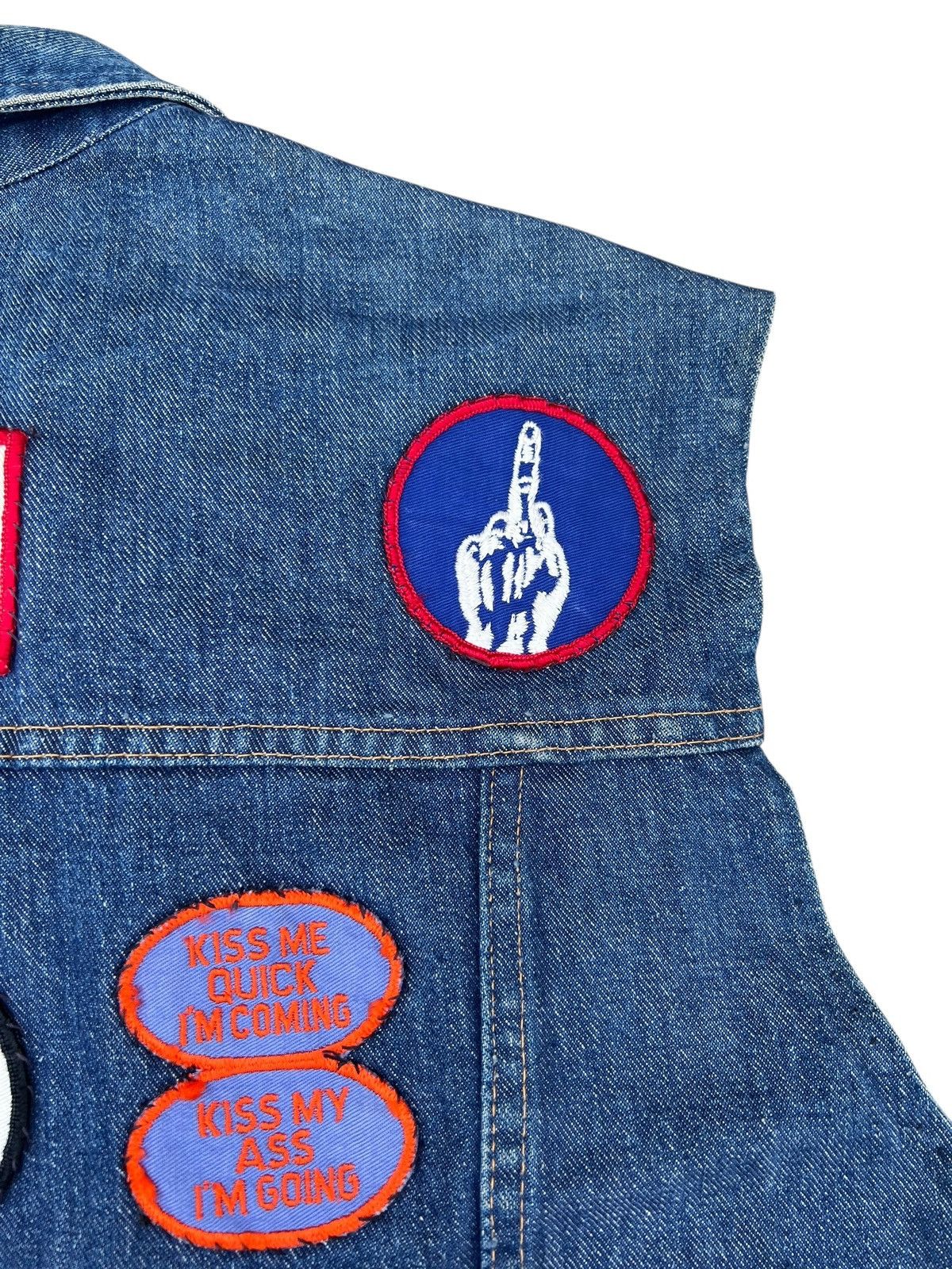 Vintage RARE! 60s Hippie Selvedge Denim Vest Size US L / EU 52-54 / 3 - 19 Thumbnail