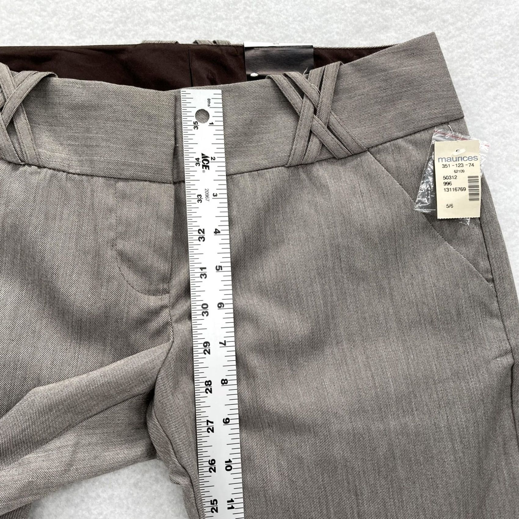 Vintage Maurices Pants Womens 5/6 Gray Modern Dress Slacks Wide Leg Career Office NWT Size 28" / US 6 / IT 42 - 7 Thumbnail