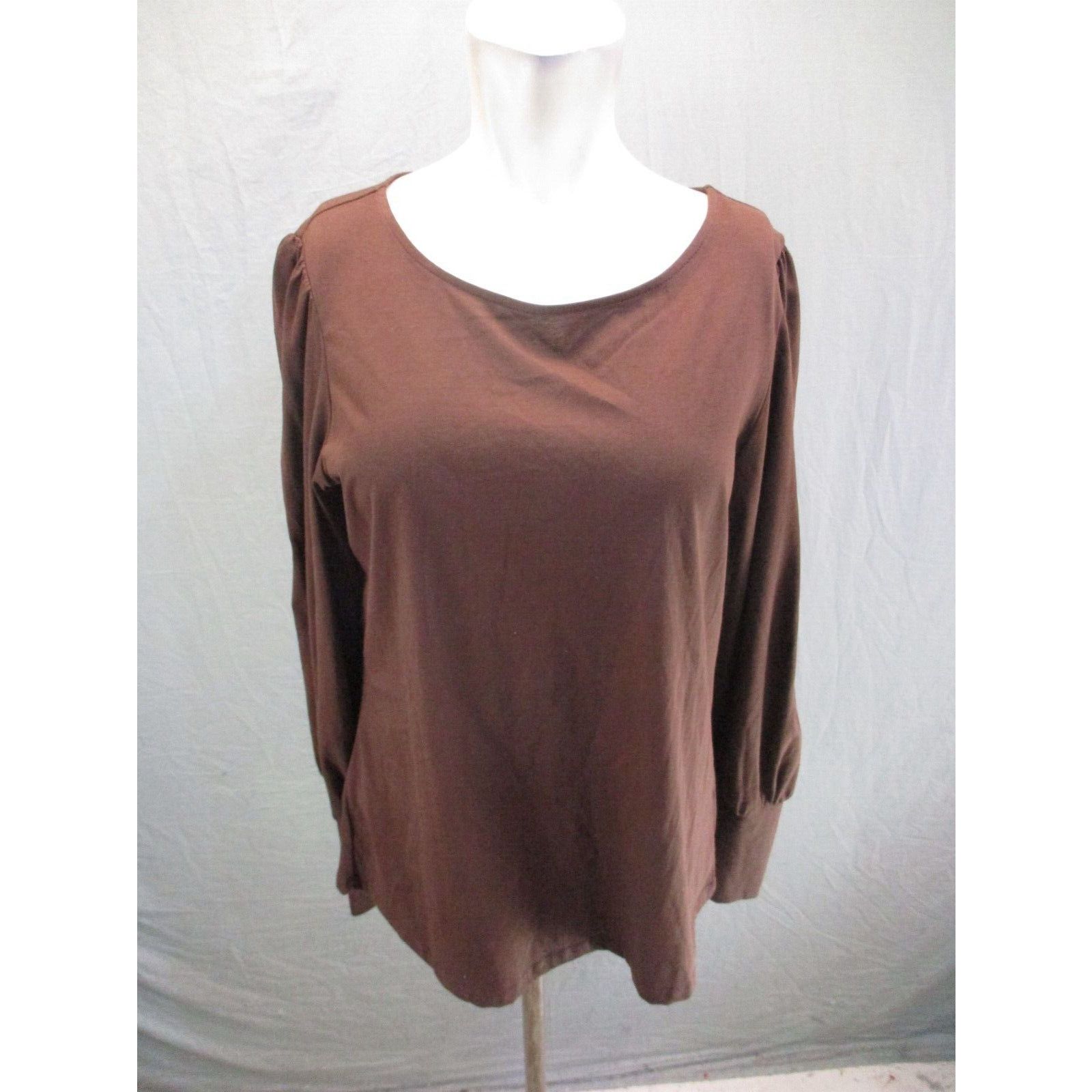Blend NWT Dorose Size M Womens Brown Rich Cotton Blend Tapered Sleeve Top  1RE10