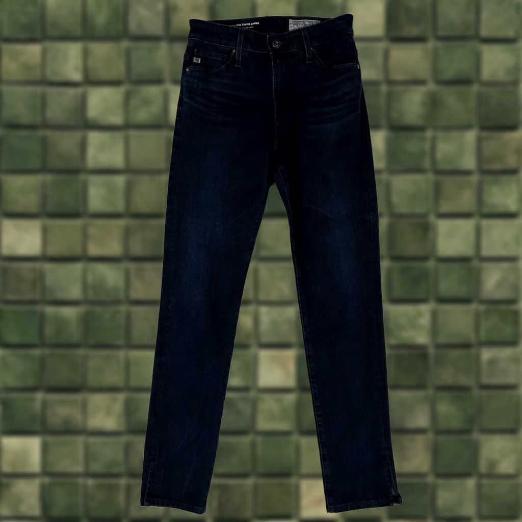 Anthropologie AG Anthropologie The High Rise Stevie Ankle Jeans Women's 25R Dark Denim Size 42" / US 20 - 1 Thumbnail