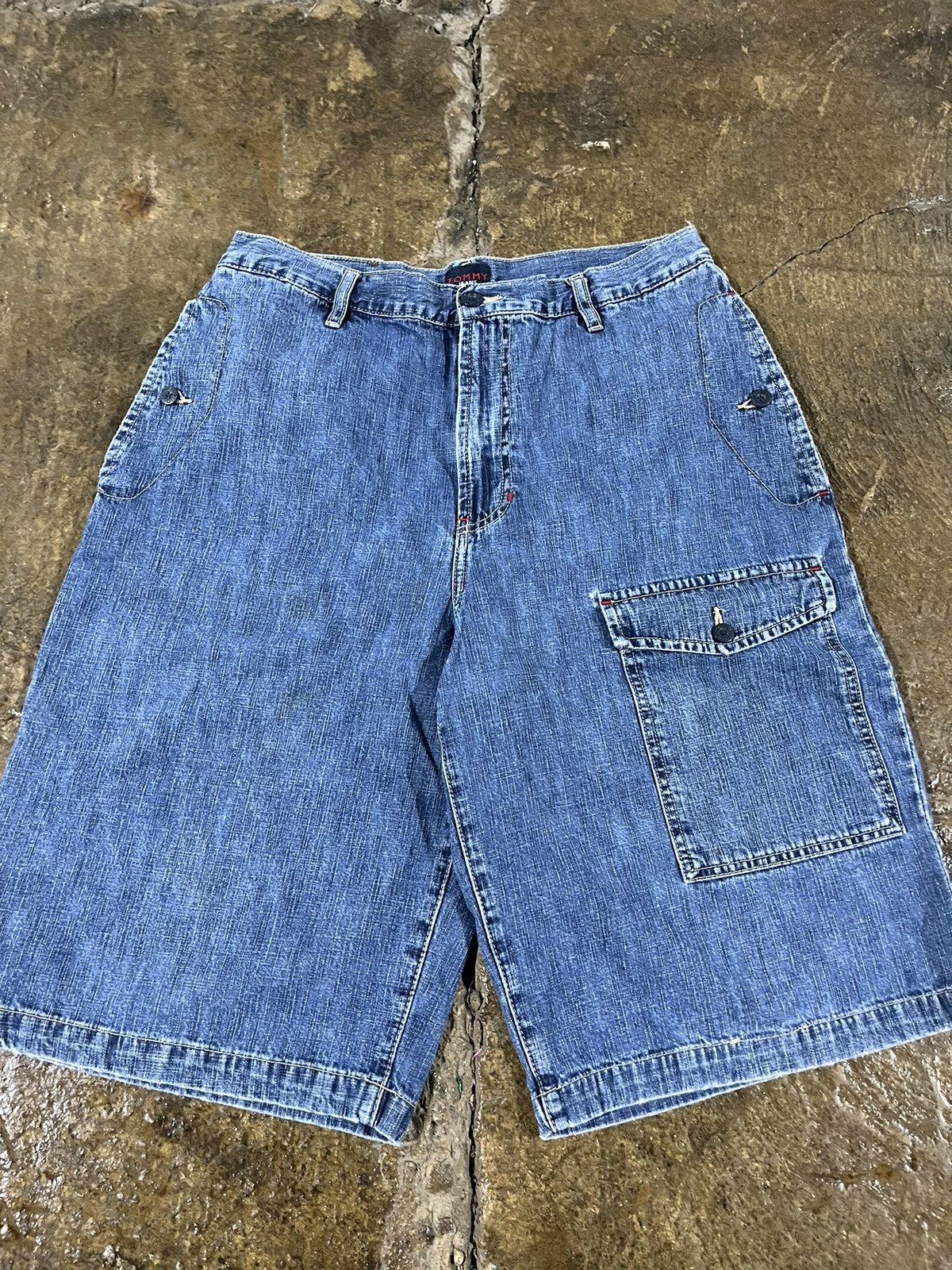 JNCO × Tommy Hilfiger × Vintage Crazy Y2K Tommy Hilfiger Cargo Jorts Skater Baggy Shorts Size US 34 / EU 50 - 3 Thumbnail