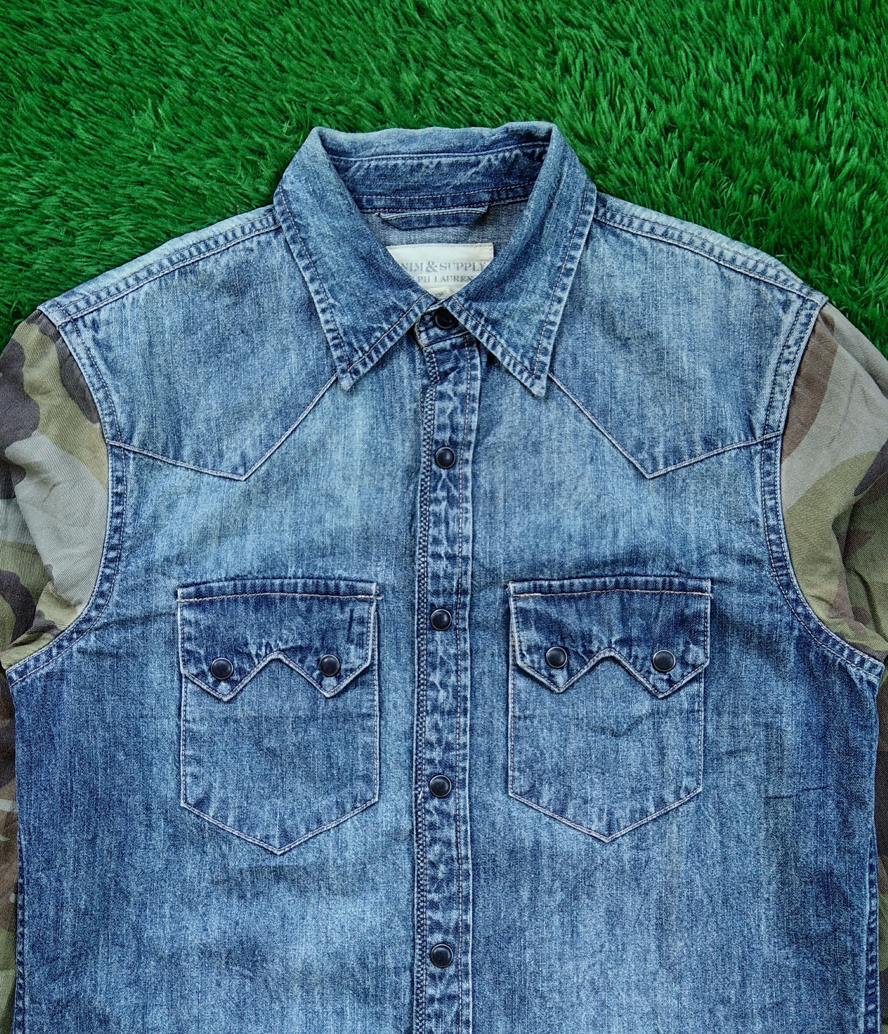 Denim & Supply Ralph Lauren × If Six Was Nine × Le Grande Bleu (L.G.B.) VTG Denim & Supply Ralph Lauren Hybrid Camo Denim Shirt Size US XS / EU 42 / 0 - 12 Thumbnail