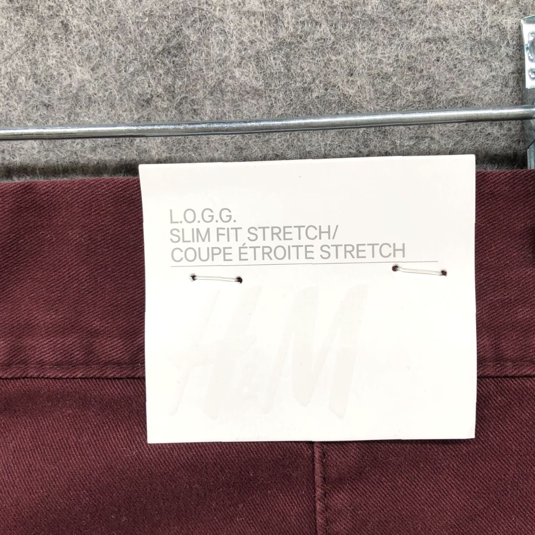 H&M VINTAGE H&M Slim Fit Chino Pants Men 38x34 Burgundy Red Stretch Flat Front Canvas Casual Workwear Size US 38 / EU 54 - 6 Thumbnail