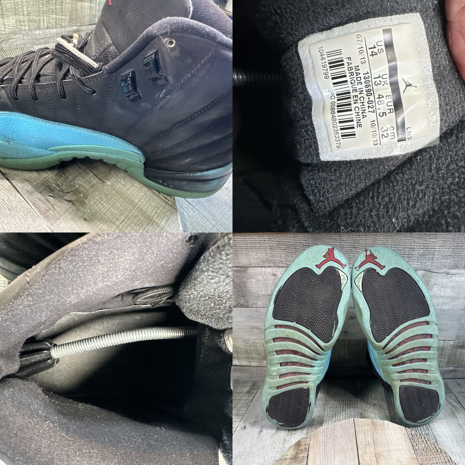 Jordan Brand Nike Air Jordan 12 Retro Gamma Blue 2013 Men Shoe 14 US High Top Colorblock Leather Rubber Size US 14 / EU 47 - 8 Thumbnail