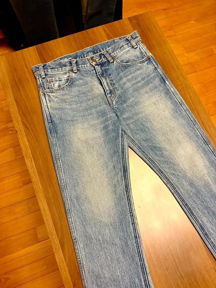 Celine Celine 19SS by Hedi Distressed Cut Straight Lag Denim-2507 Size US 31 - 8 Thumbnail