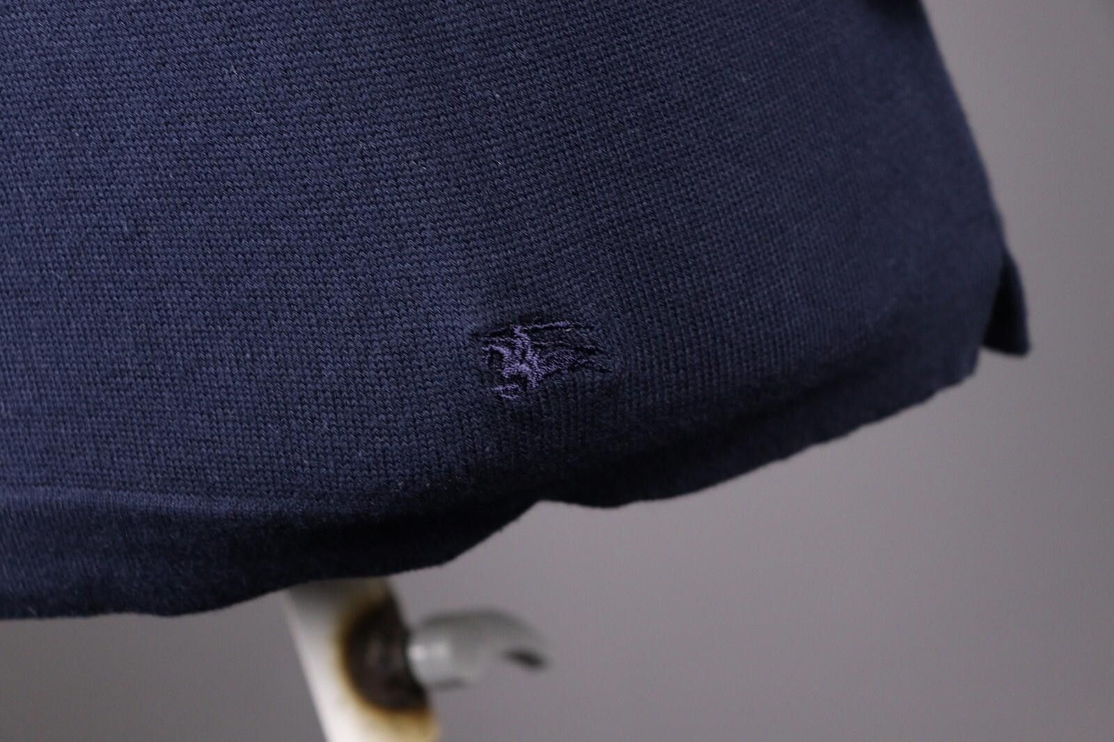 Designer Burberry London Blue Cotton Knit Short Sleeve Sweater Size M Size M / US 6-8 / IT 42-44 - 4 Thumbnail