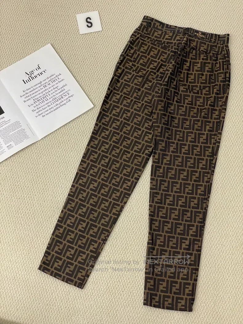 Fendi Fendi Full Print Monogram Nylon Casual Pants Size 26" / US 2 / IT 38 - 2 Thumbnail